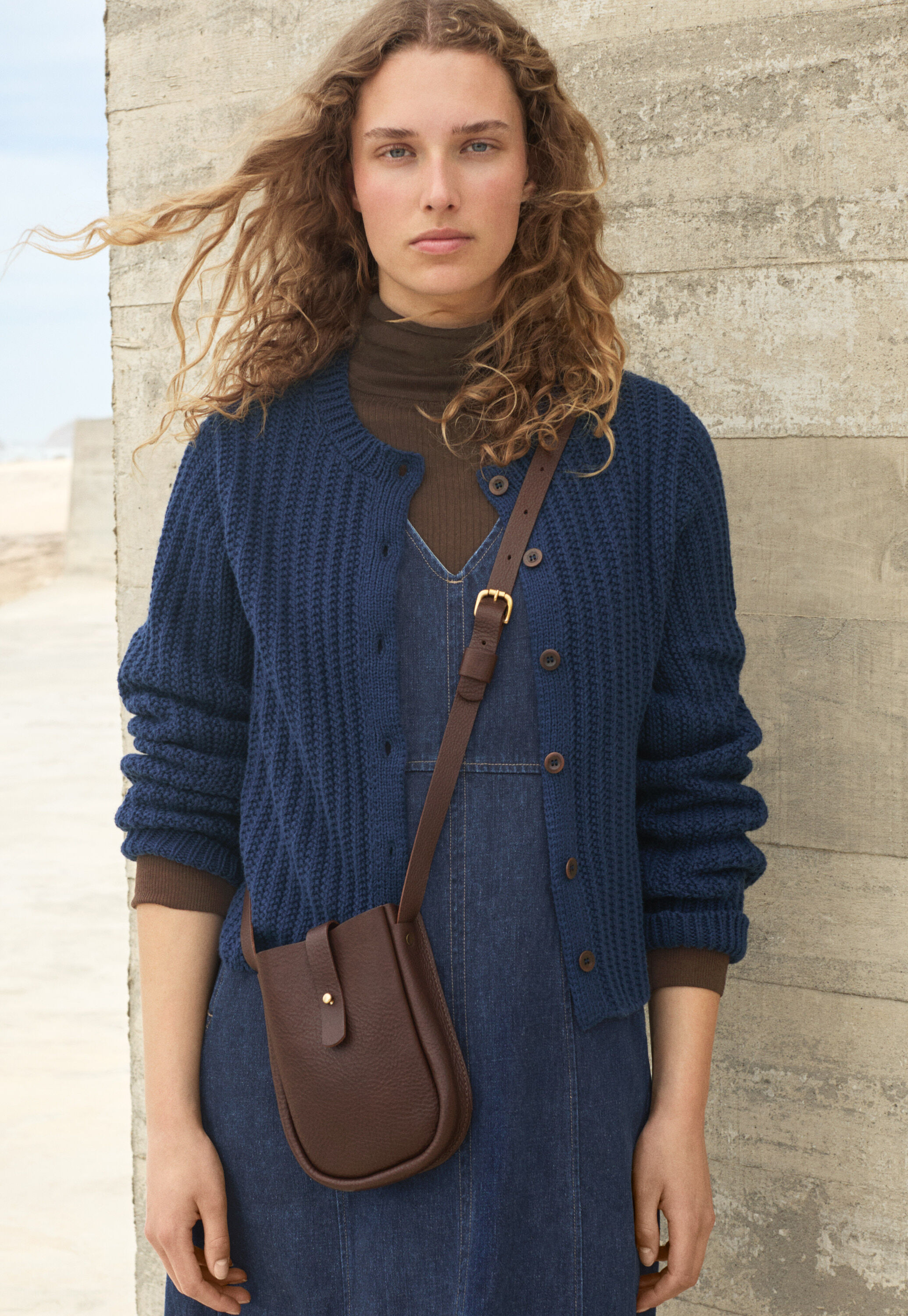 Rib-stitch cardigan