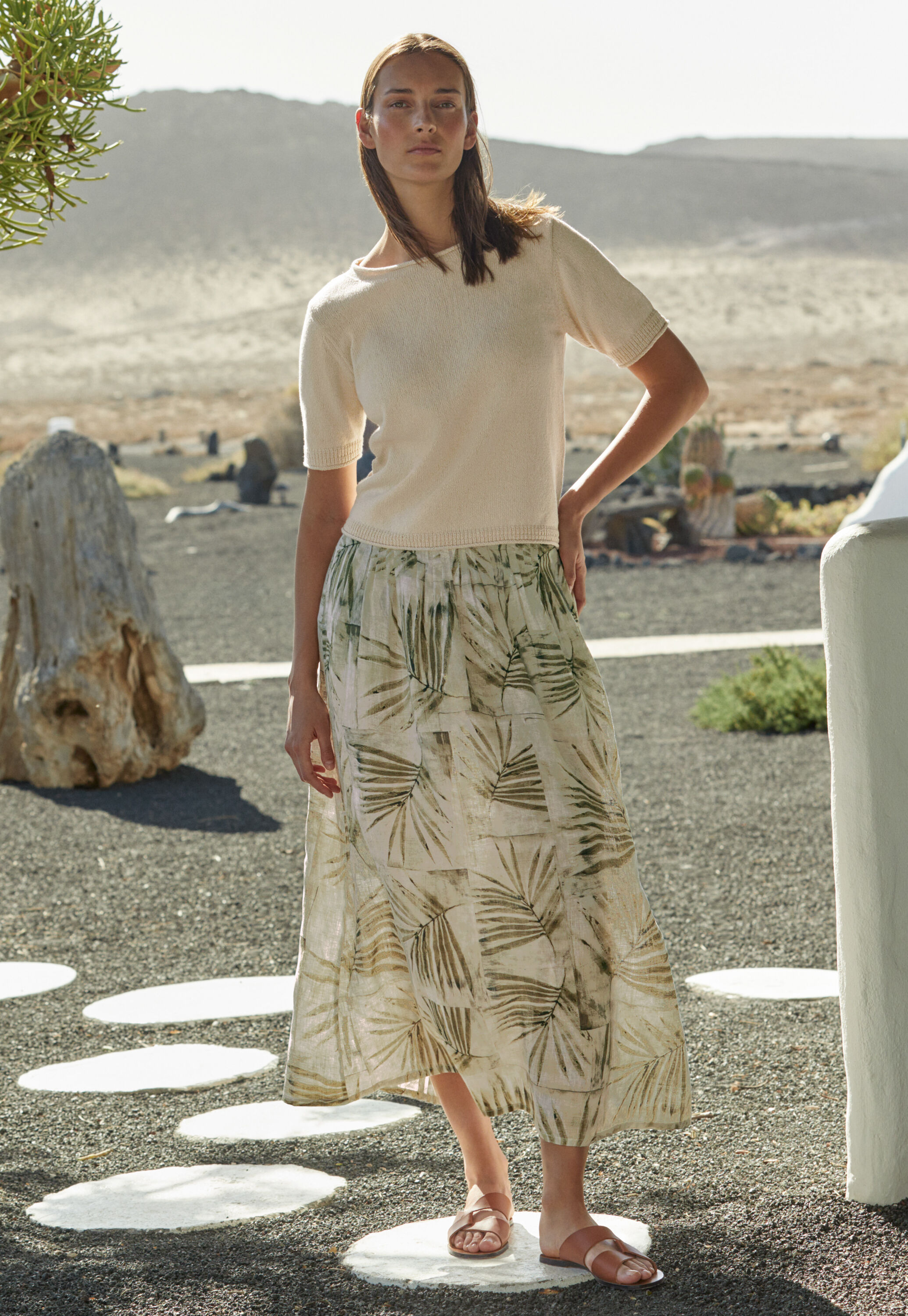 Printed long skirt