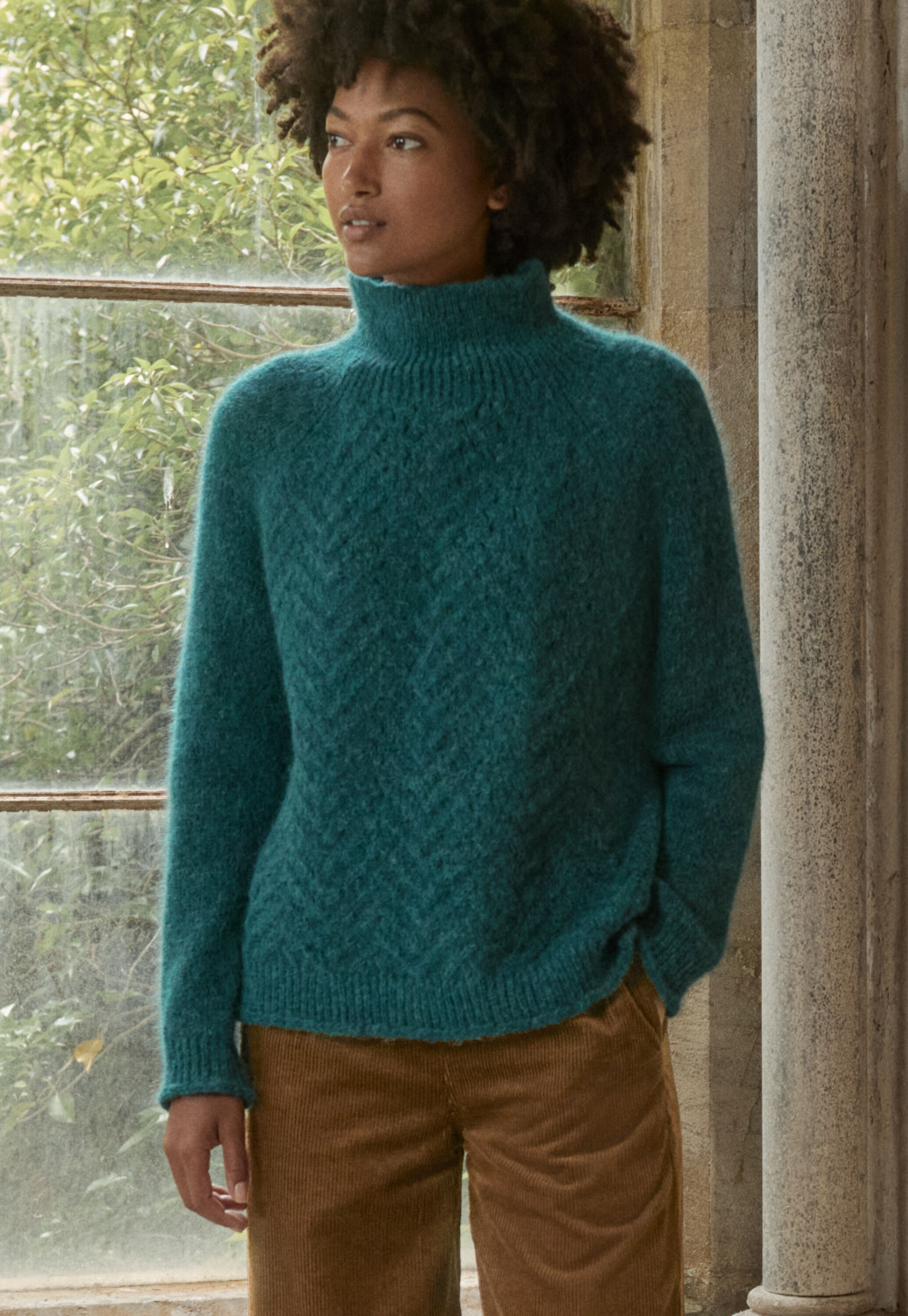 Cable-stitch sweater