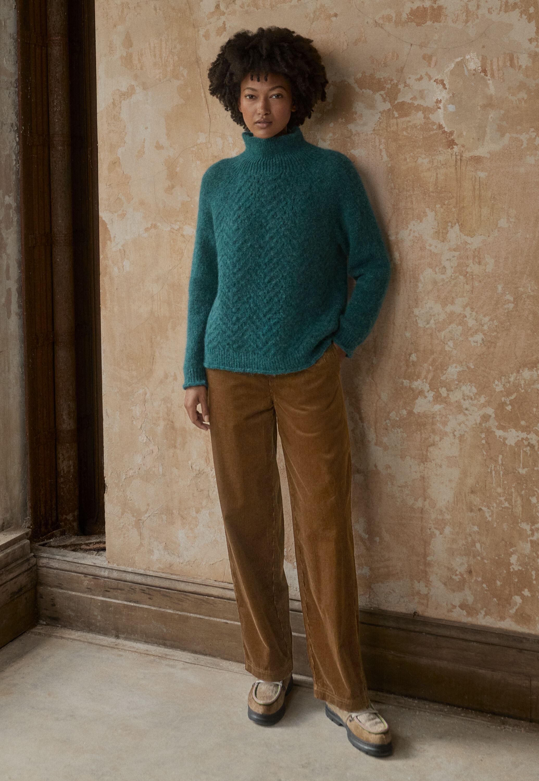Cable-stitch sweater