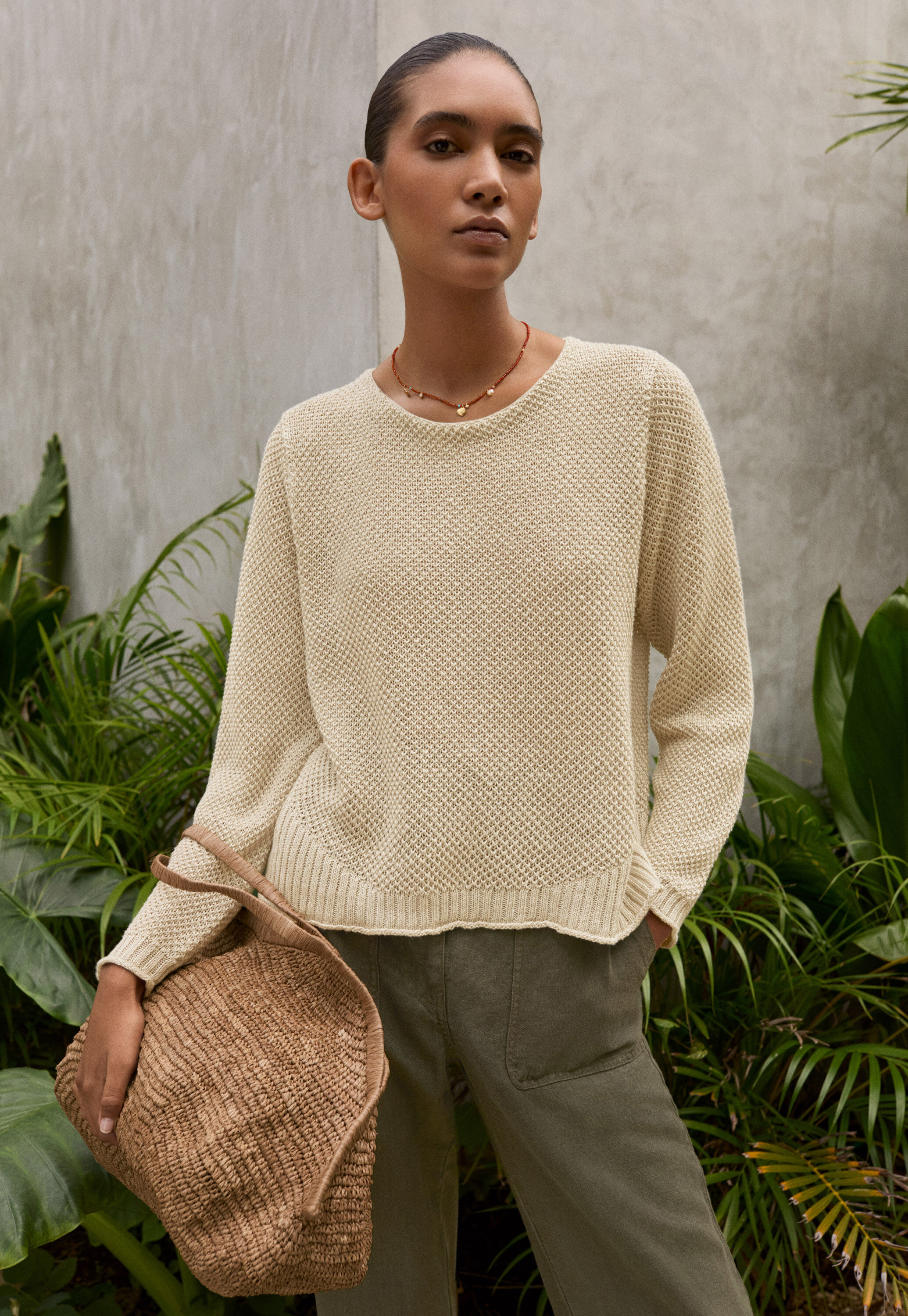 Moss-stitch sweater