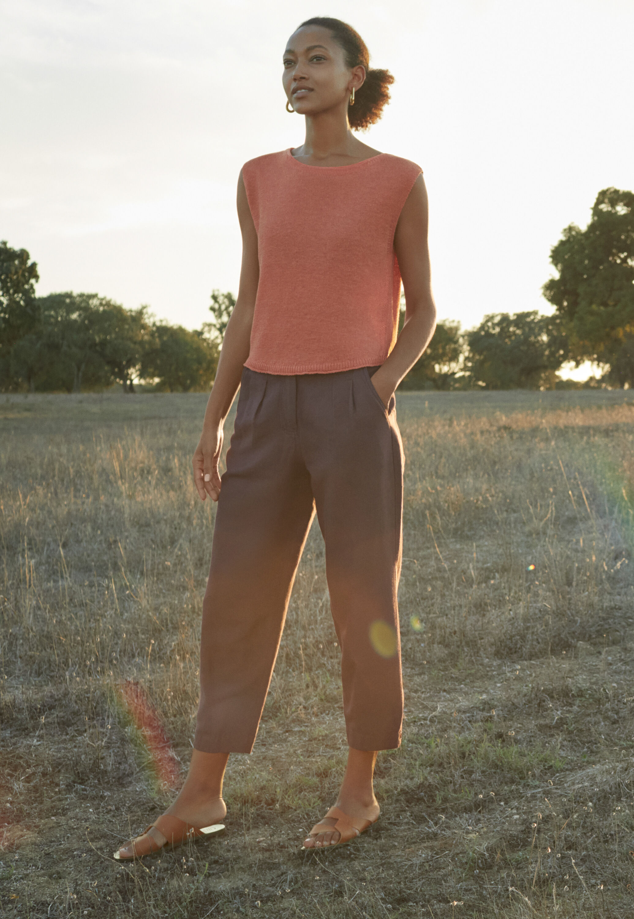 Tapered cropped trousers
