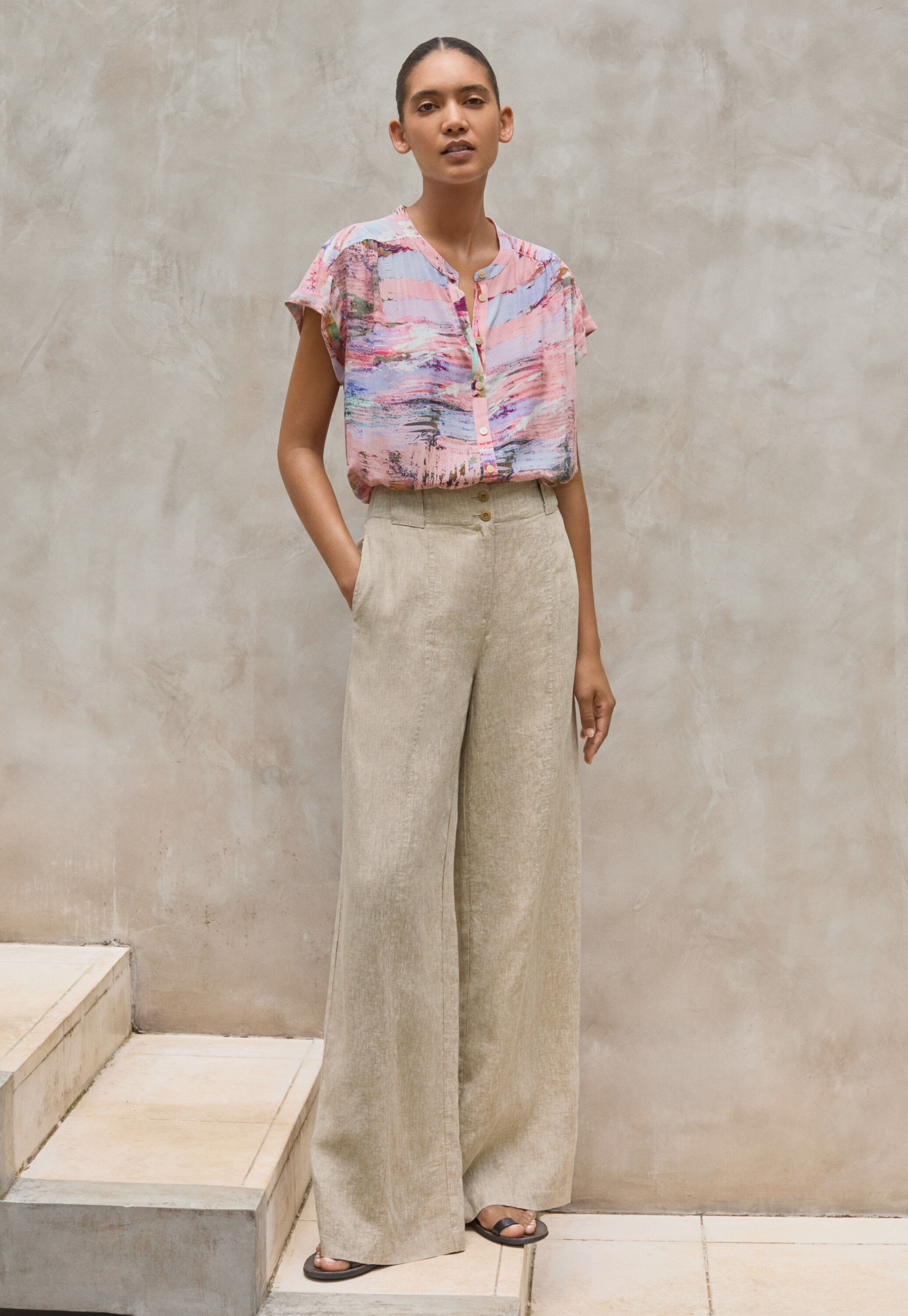 Front-seam trousers, Natural, large