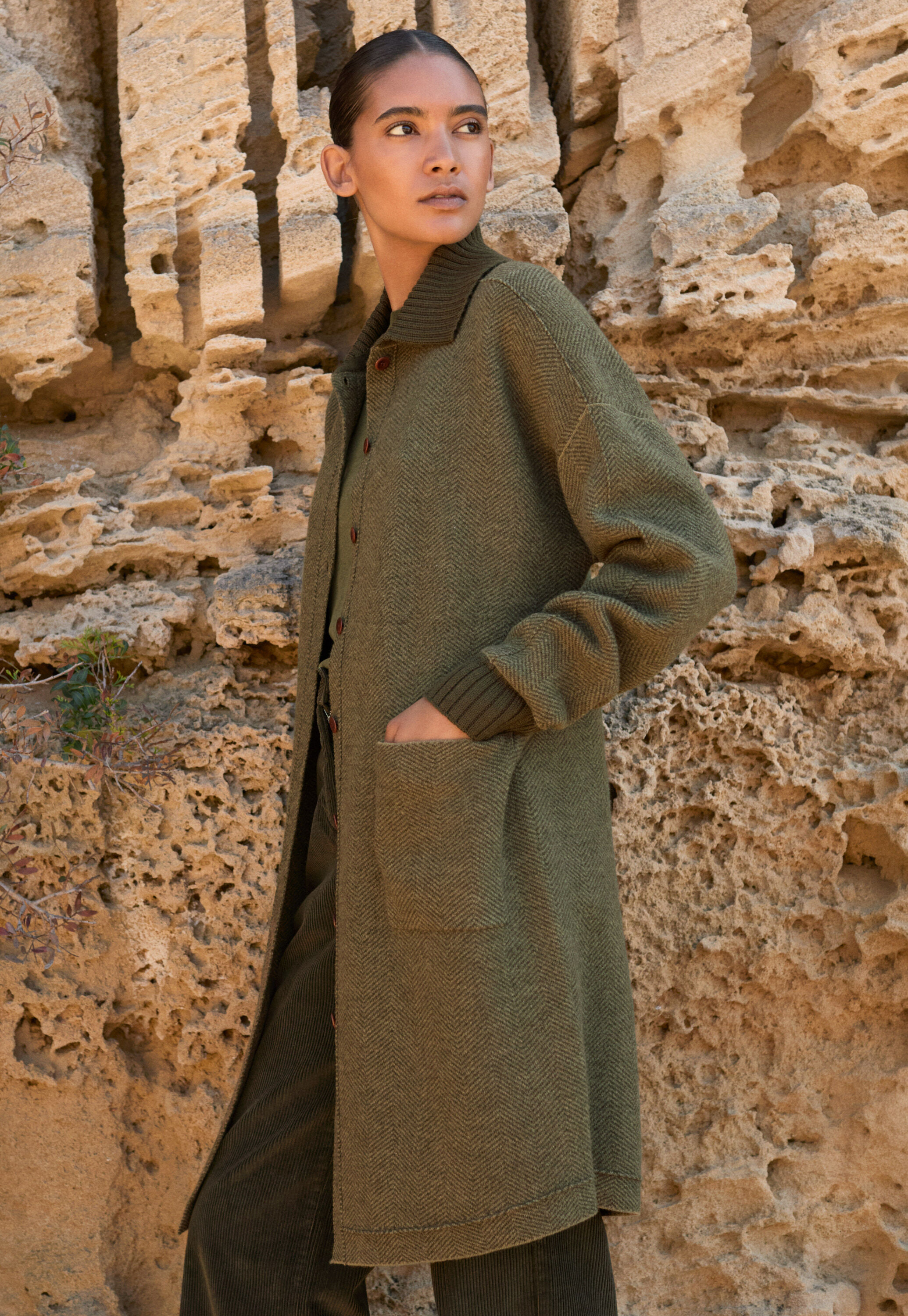 Herringbone coatigan