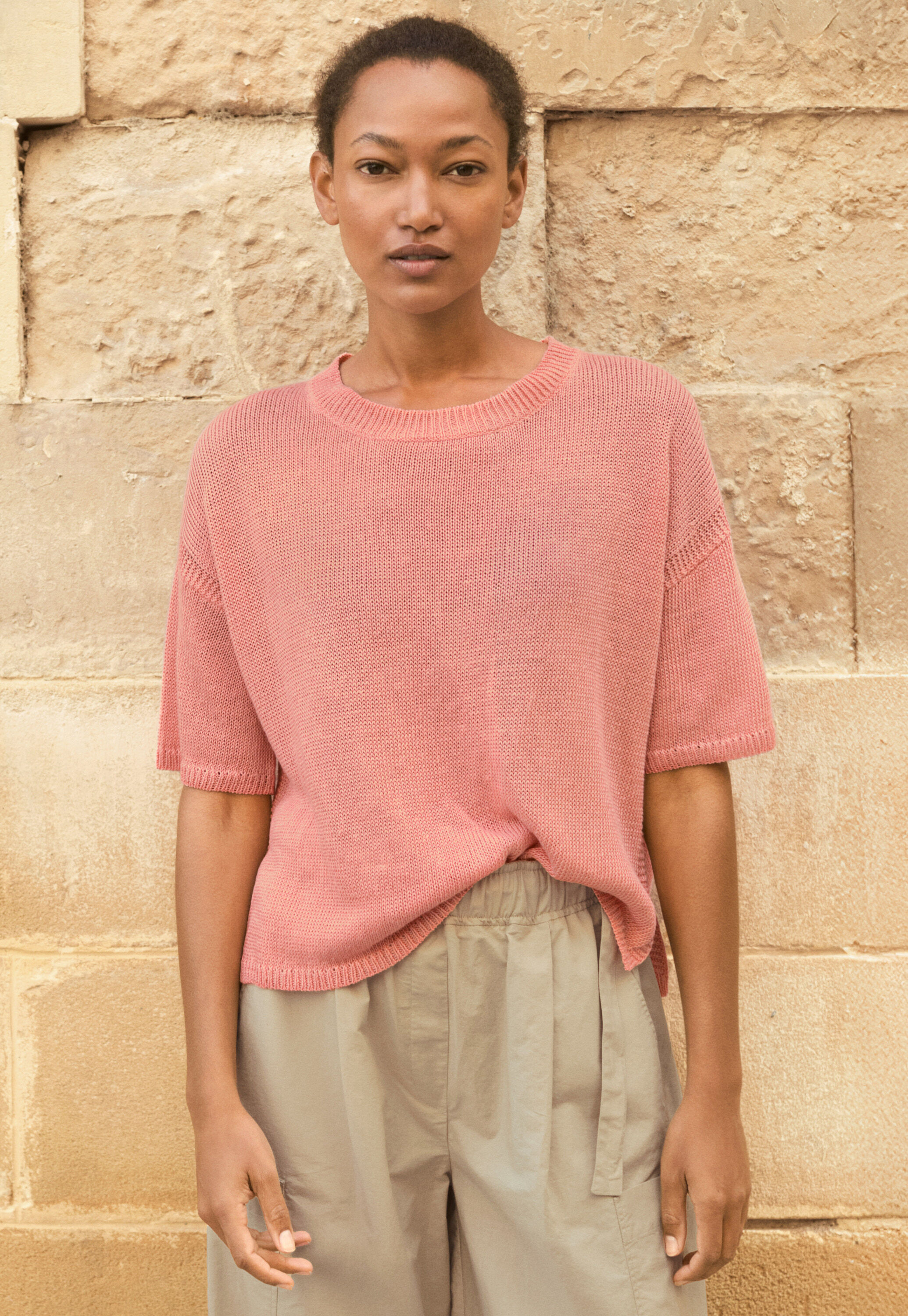 Funnel-neck blouse