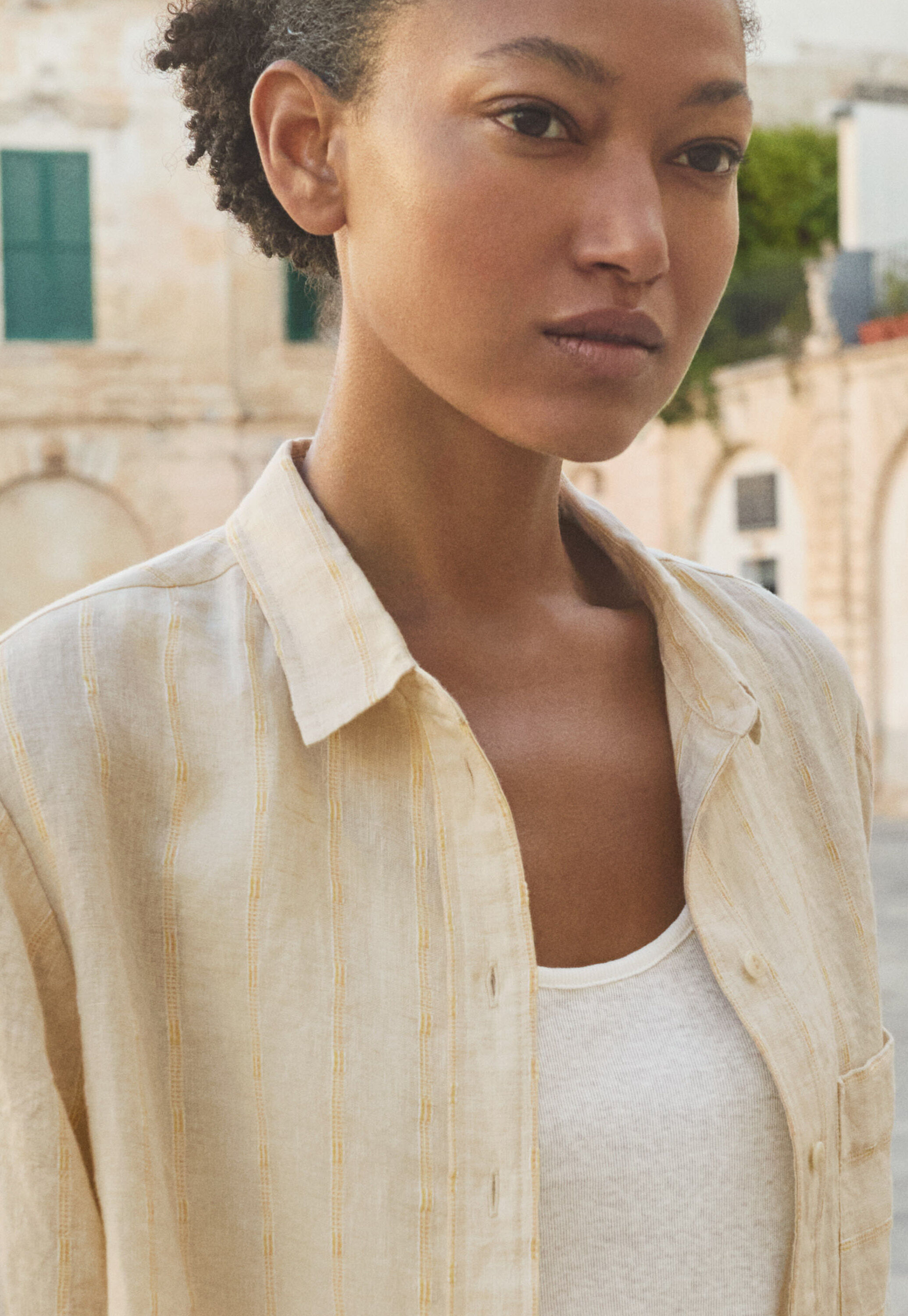 Striped shirt, Parchment, large