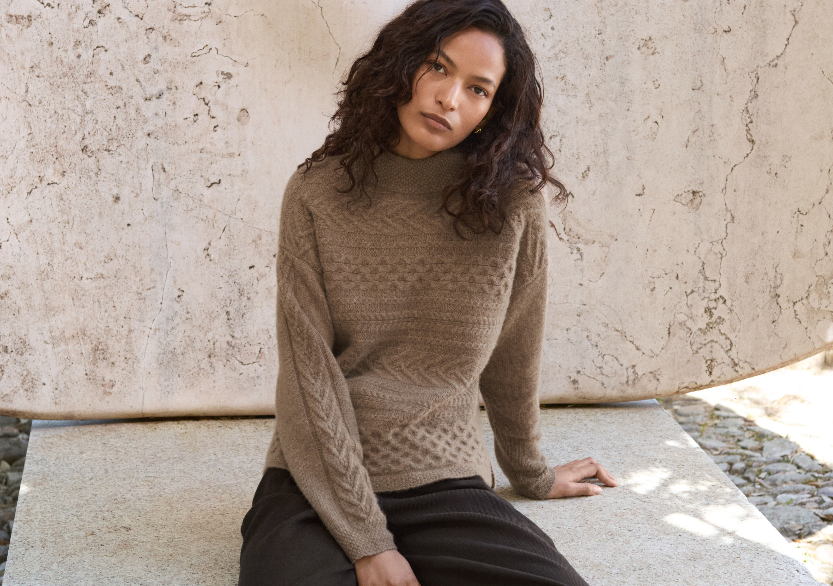 Cable-stitch sweater