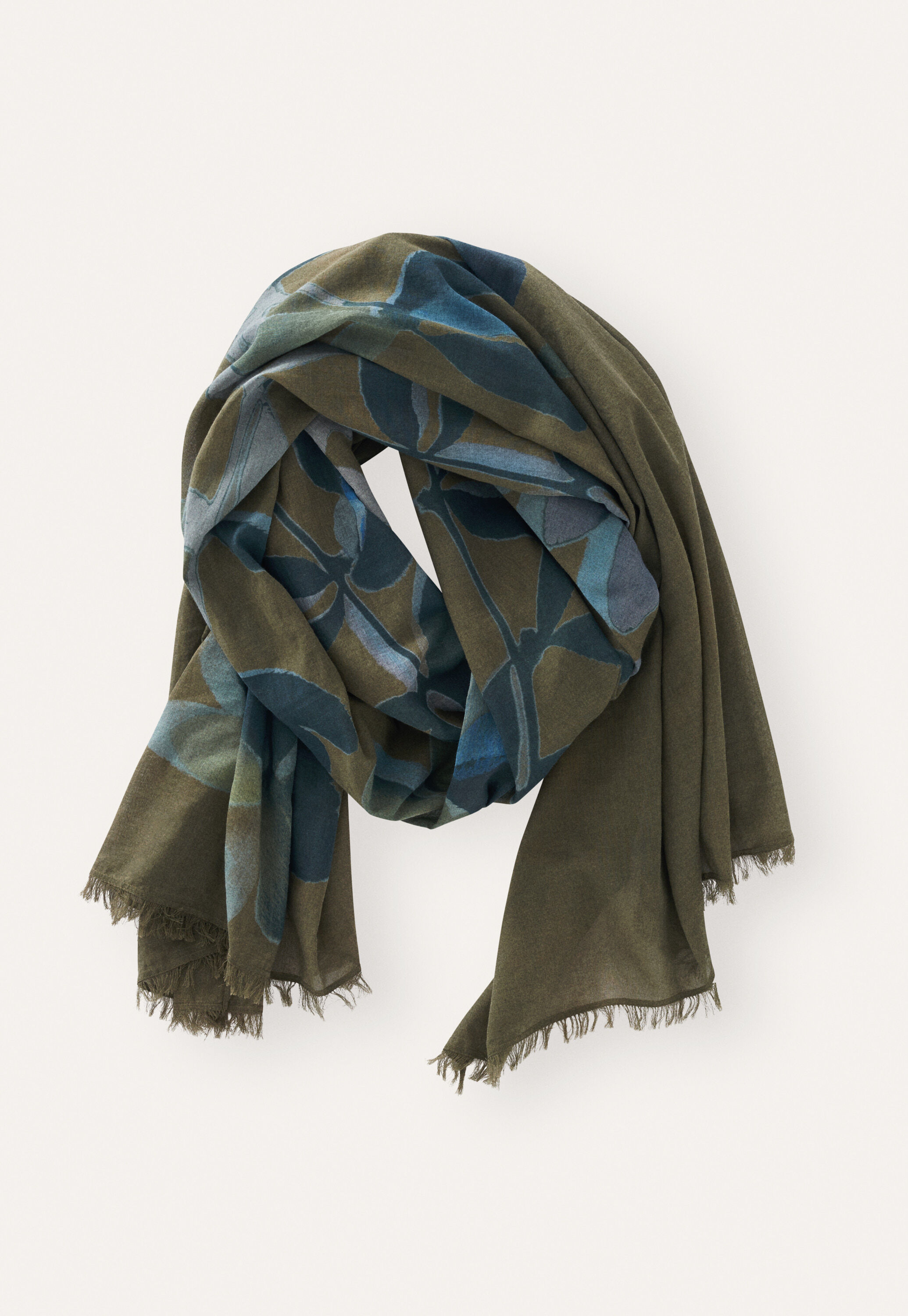 Printed pareo, Khaki, large