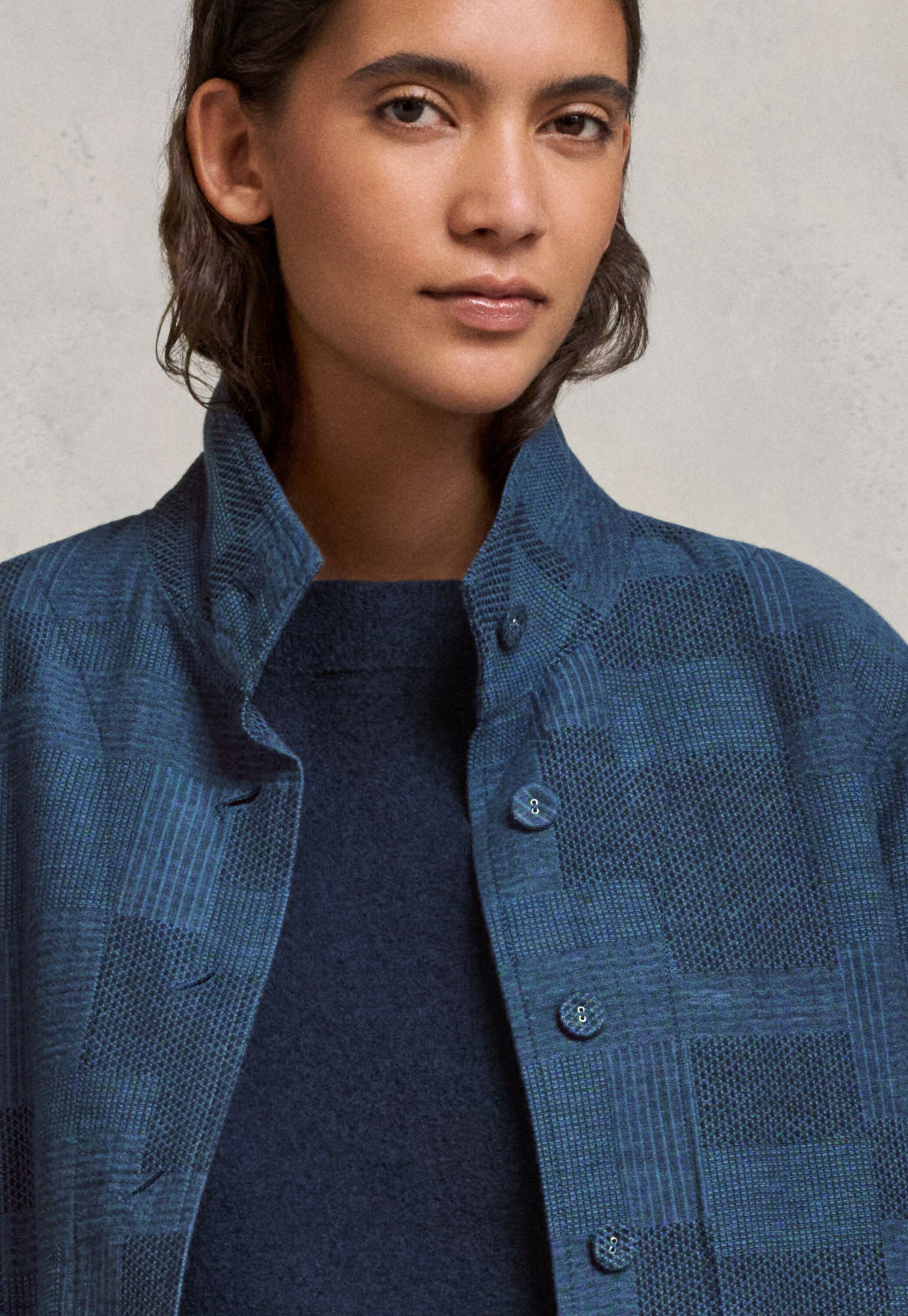 Patchwork jacquard jacket