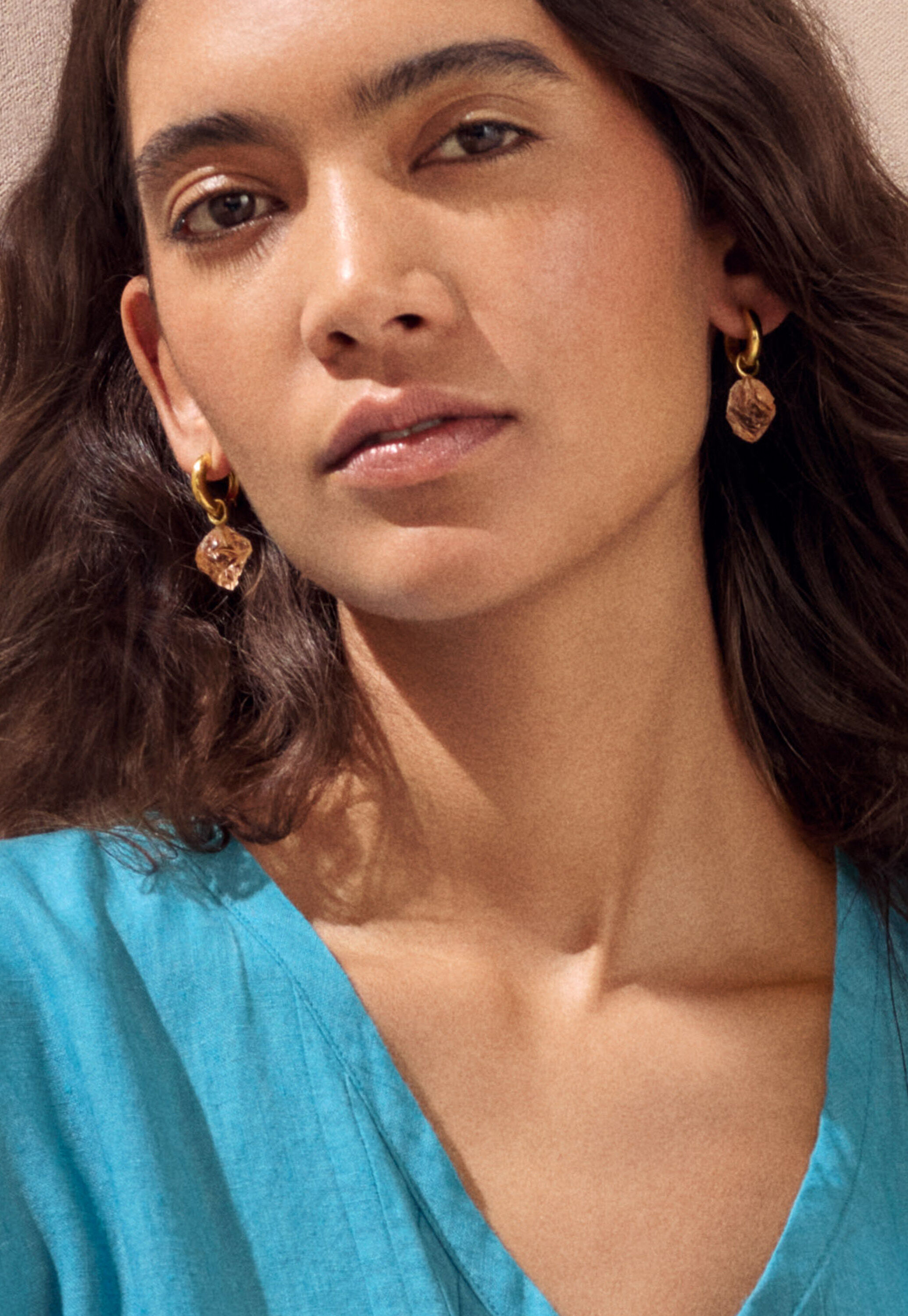 Champagne stone earrings