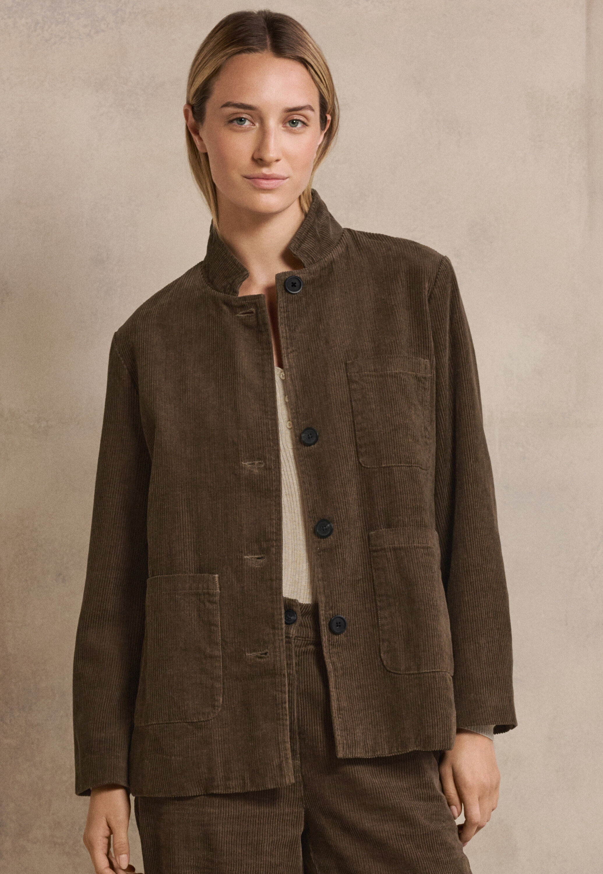Cord patch-pocket jacket