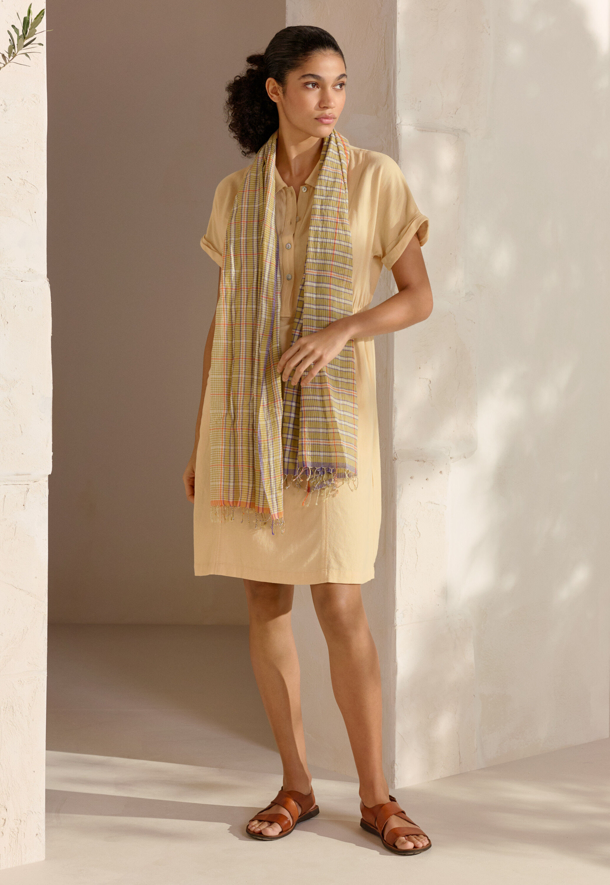 Funnel-neck blouse