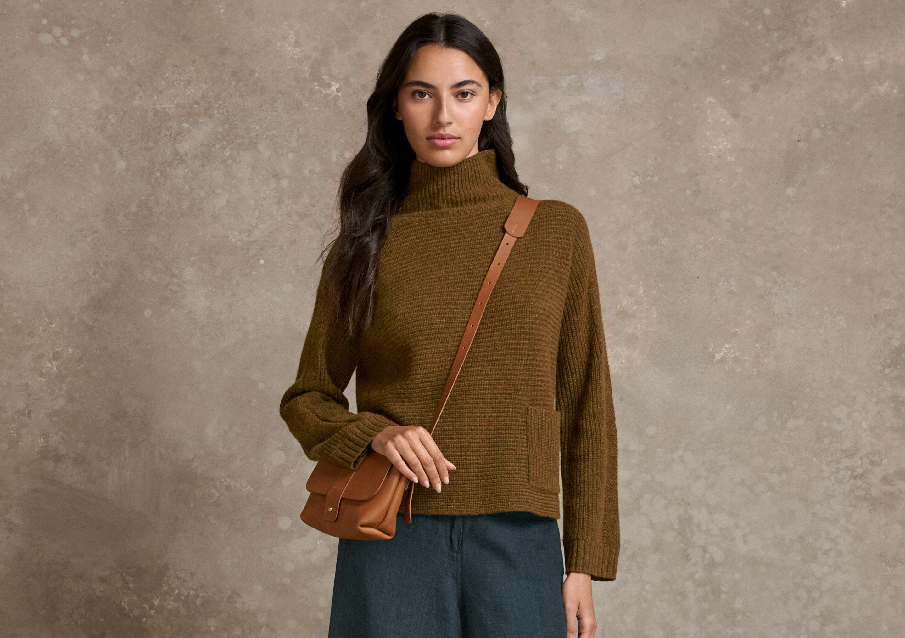 Dolman-sleeve sweater