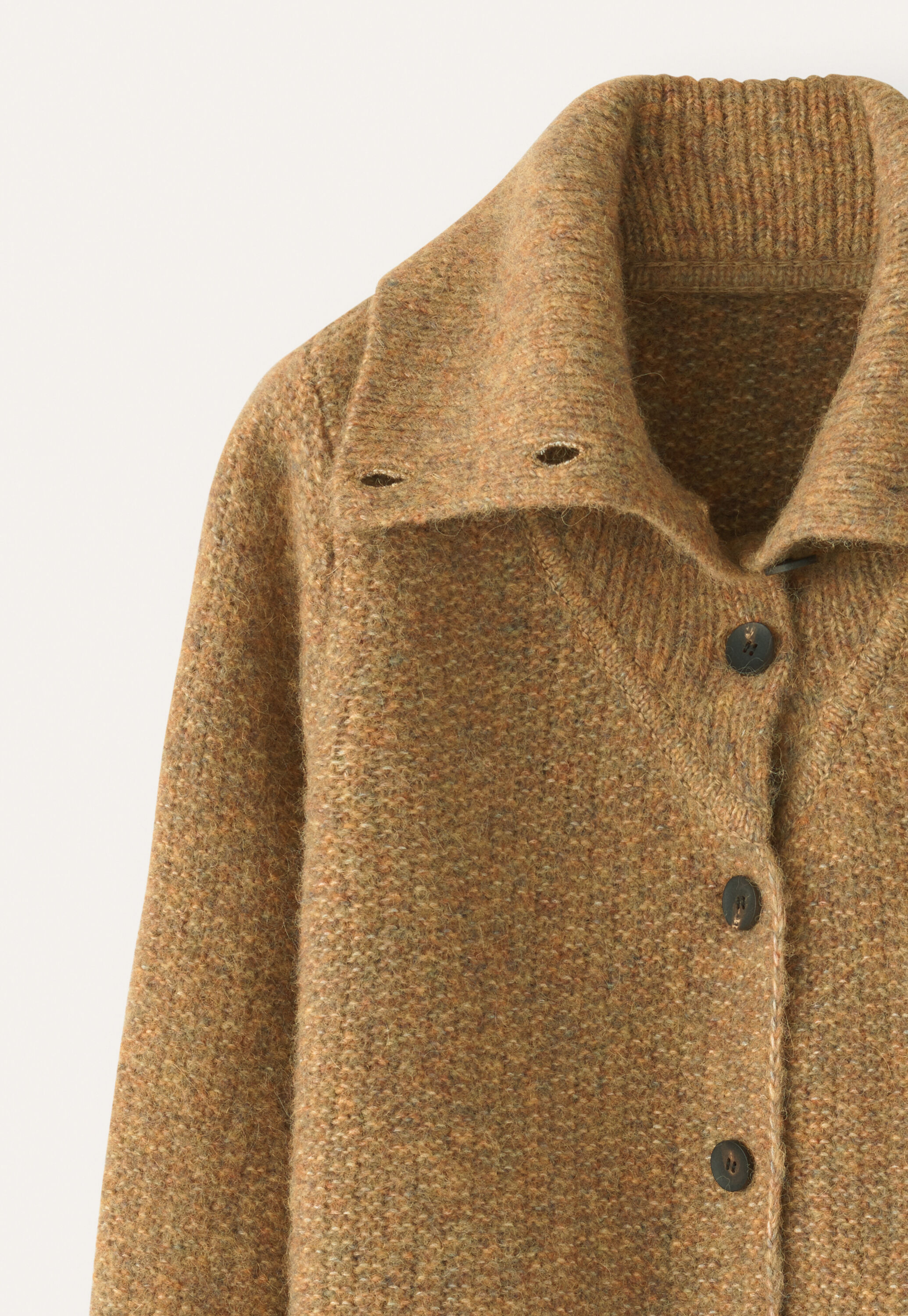 Funnel-neck cardigan