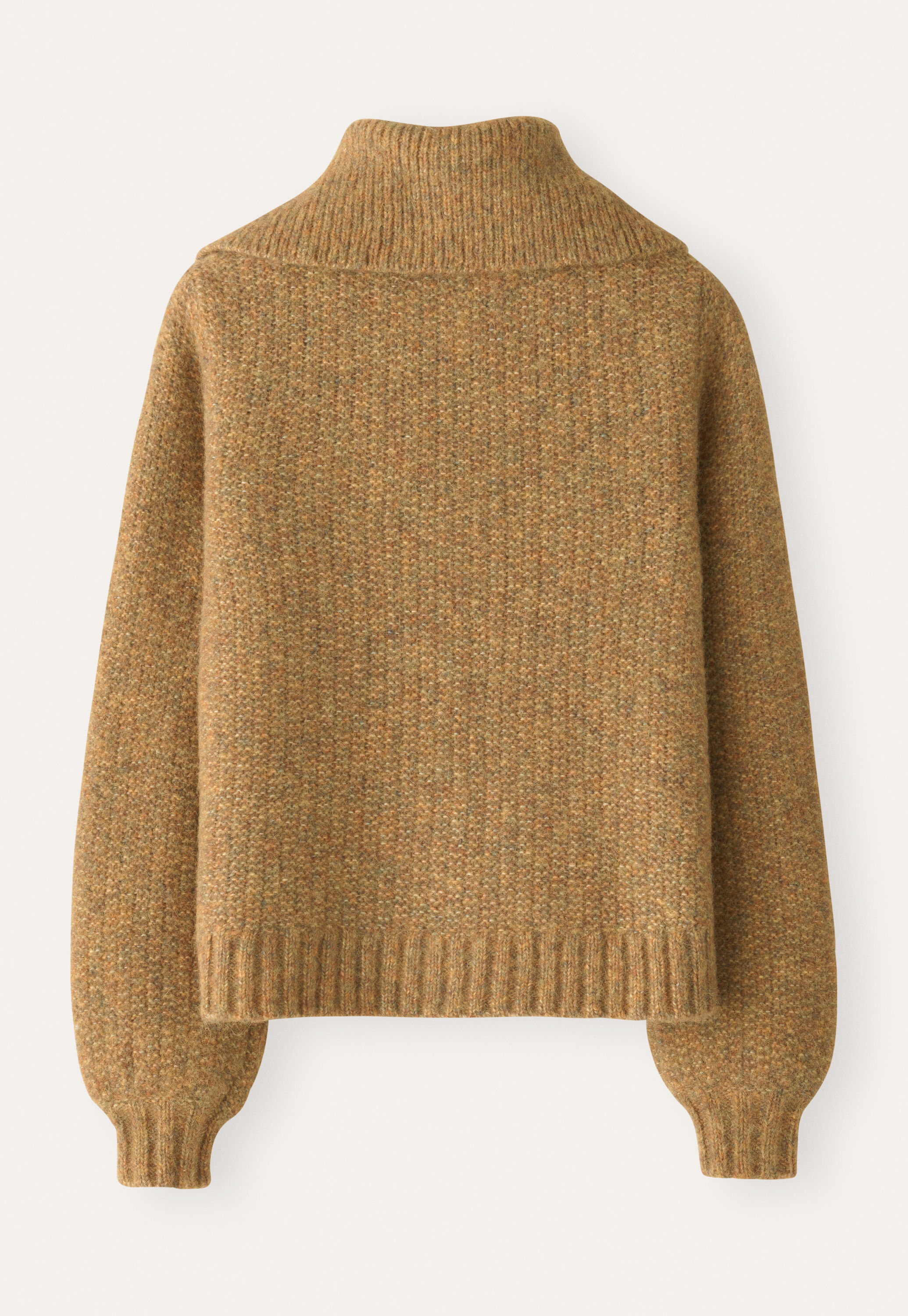 Funnel-neck cardigan