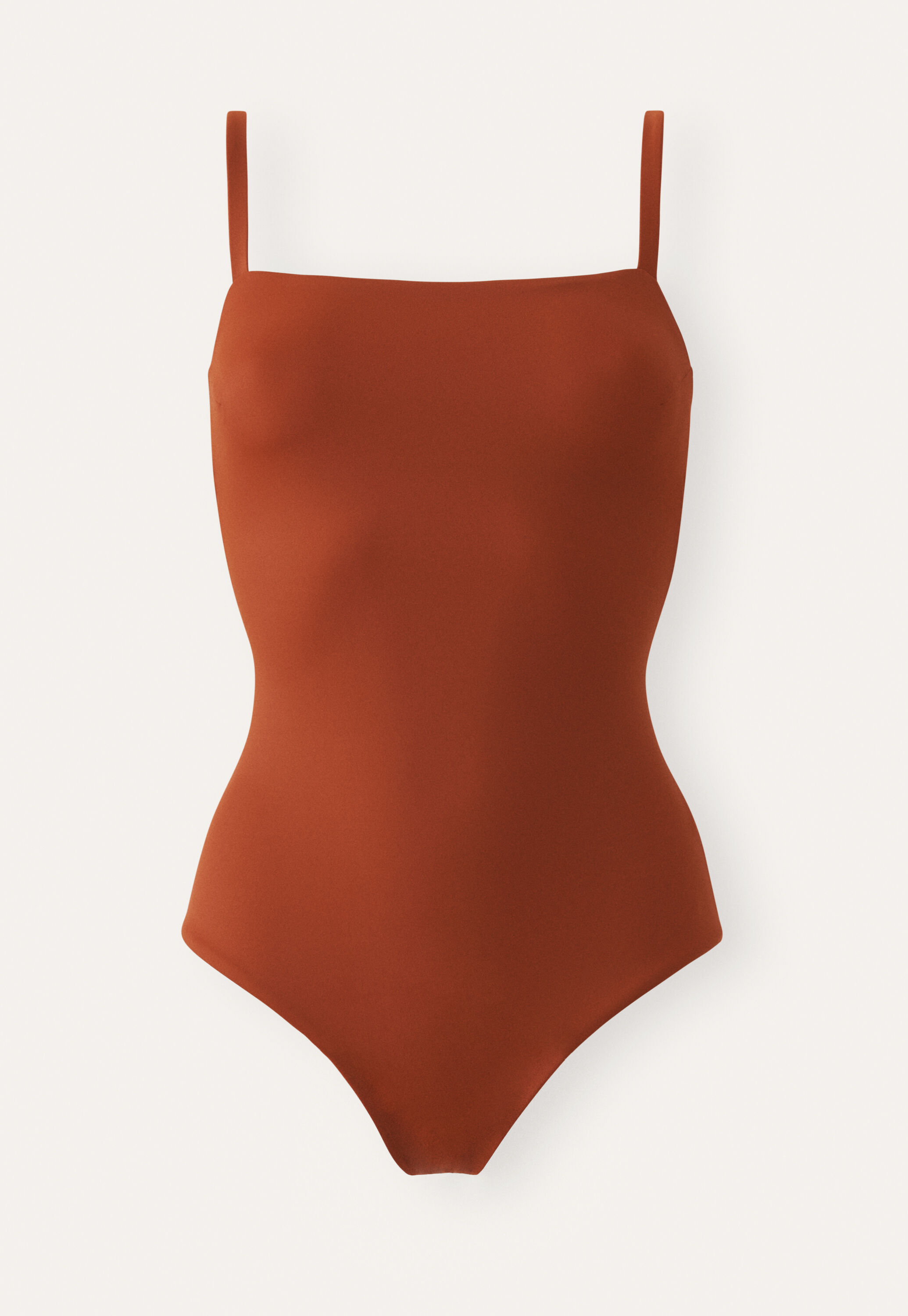 Square-neck swimsuit, Burnt sienna, large