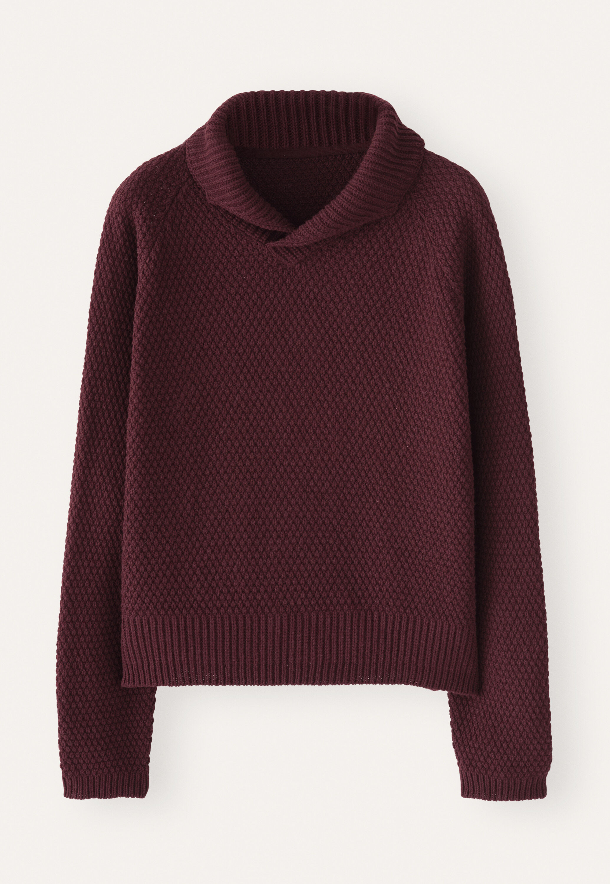 Moss-stitch collared sweater