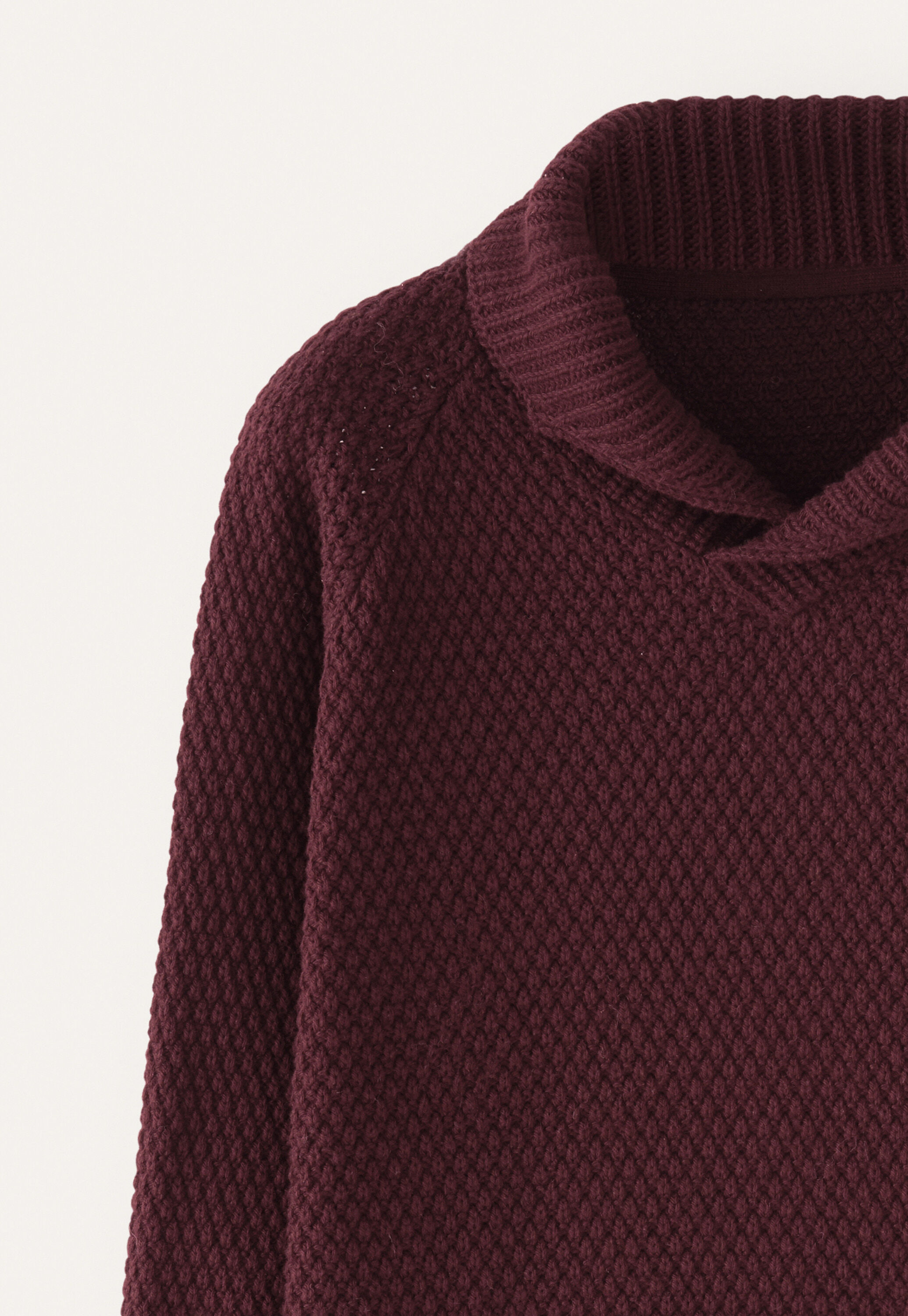 Moss-stitch collared sweater