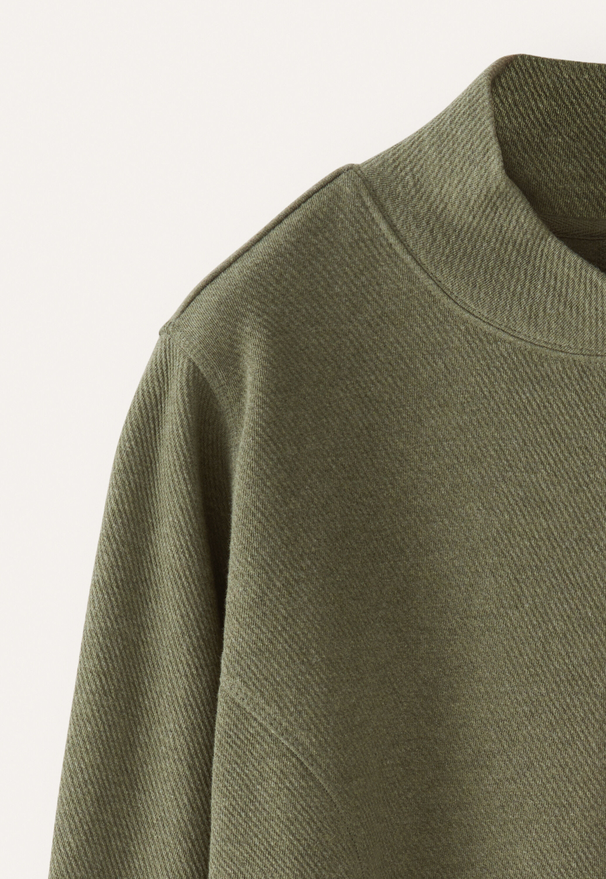 Cross-over neck sweatshirt