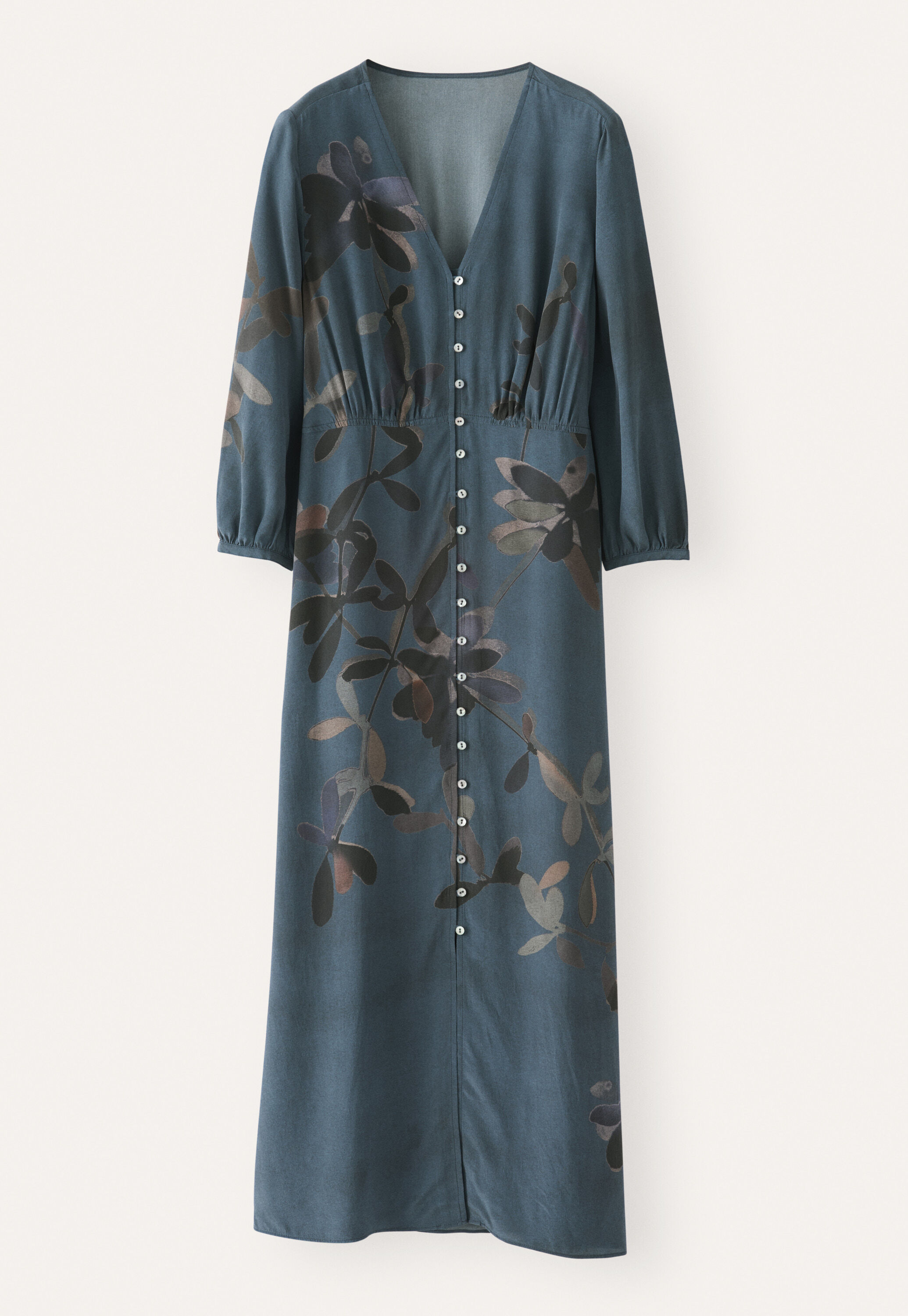 Printed button-through dress