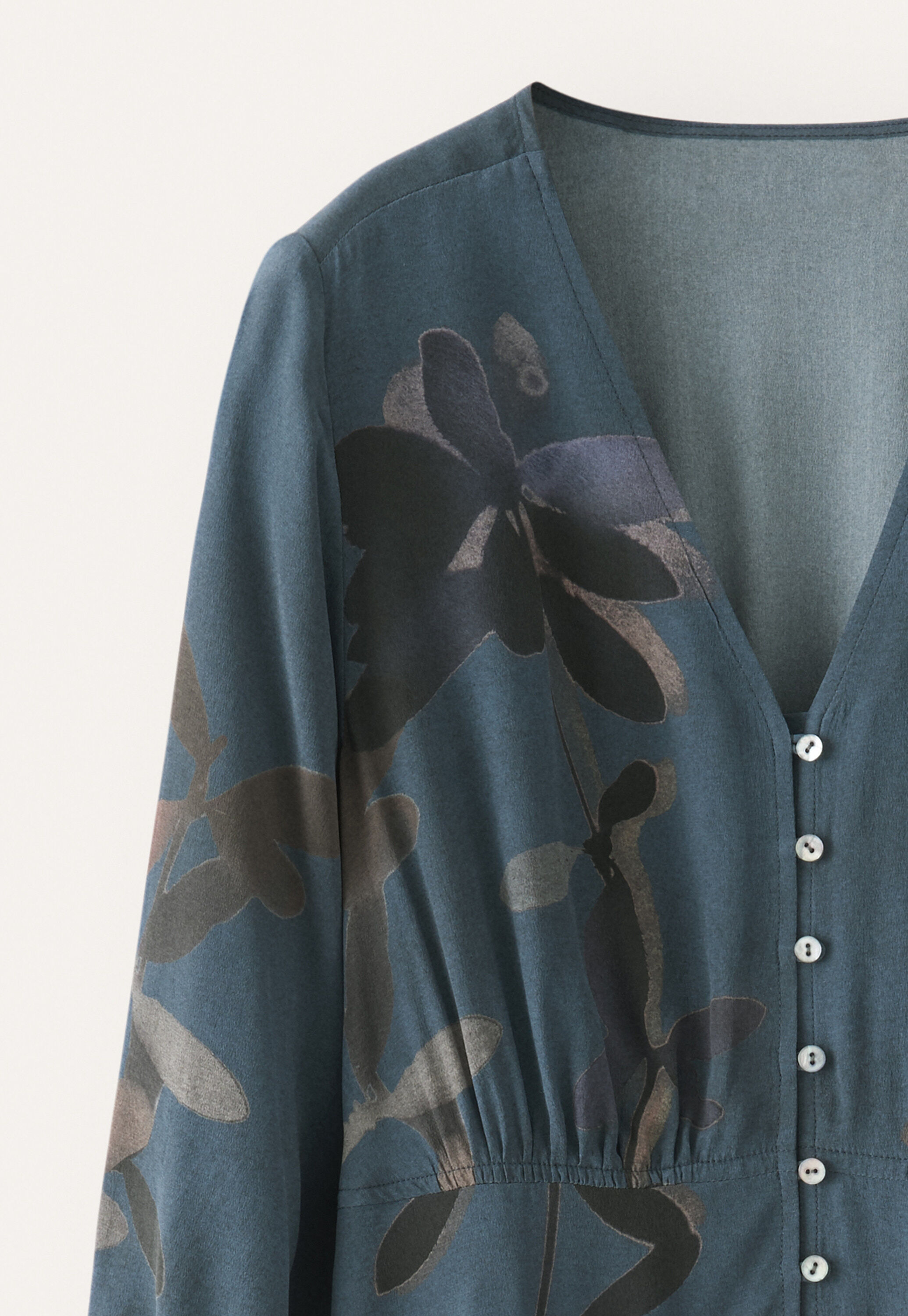 Printed button-through dress