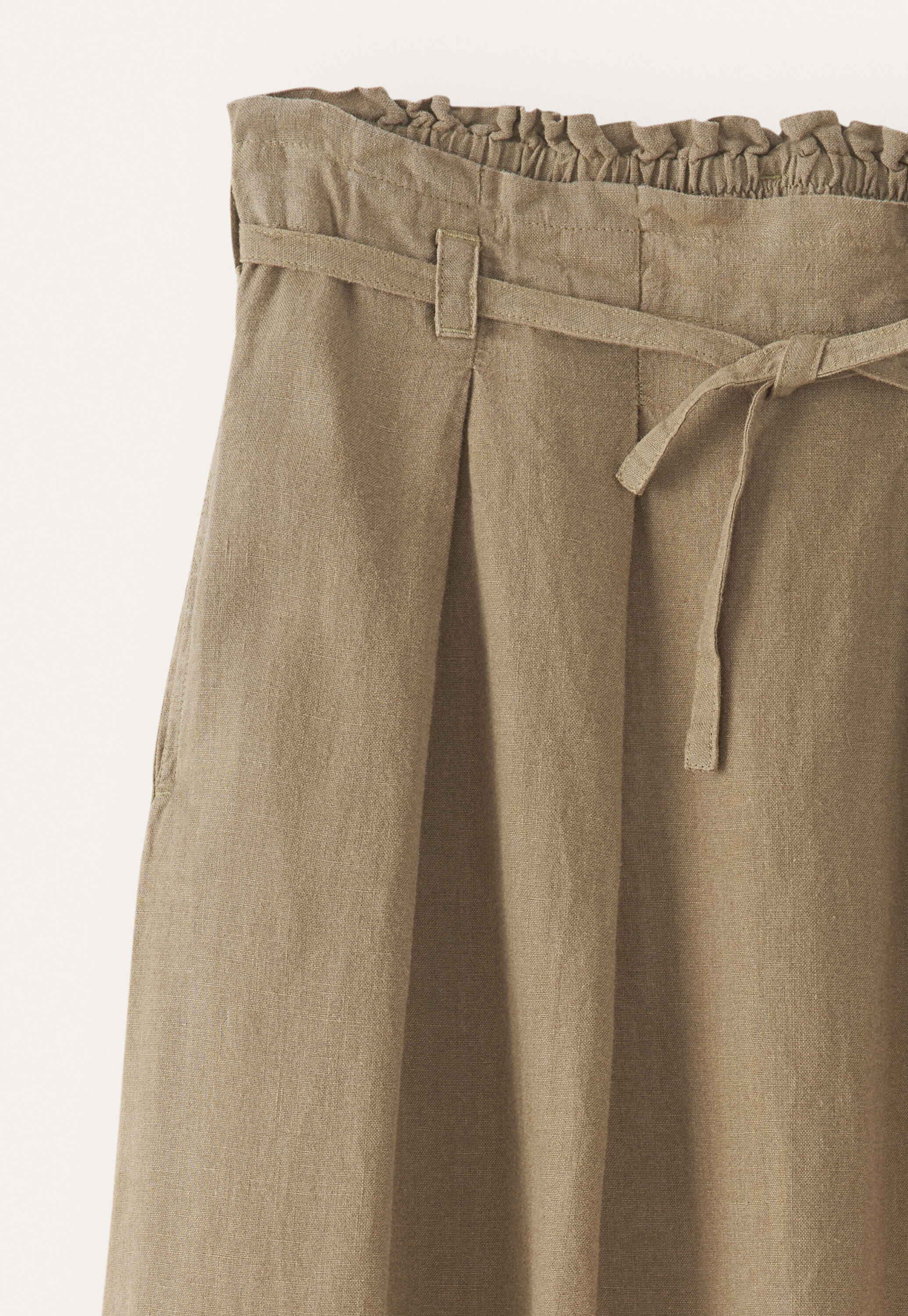 Pleat-detail skirt, Warm khaki, large