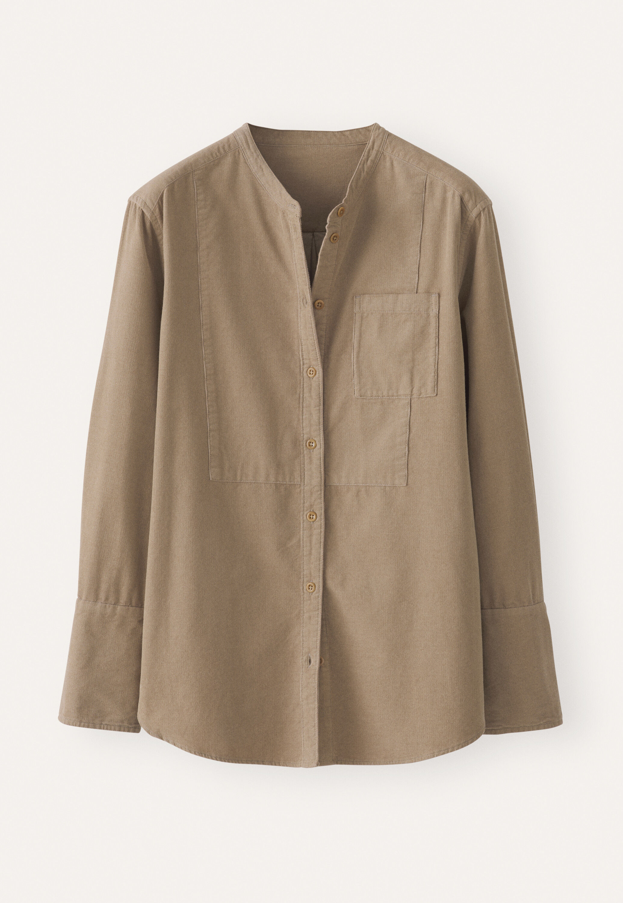 Fine-wale cord shirt