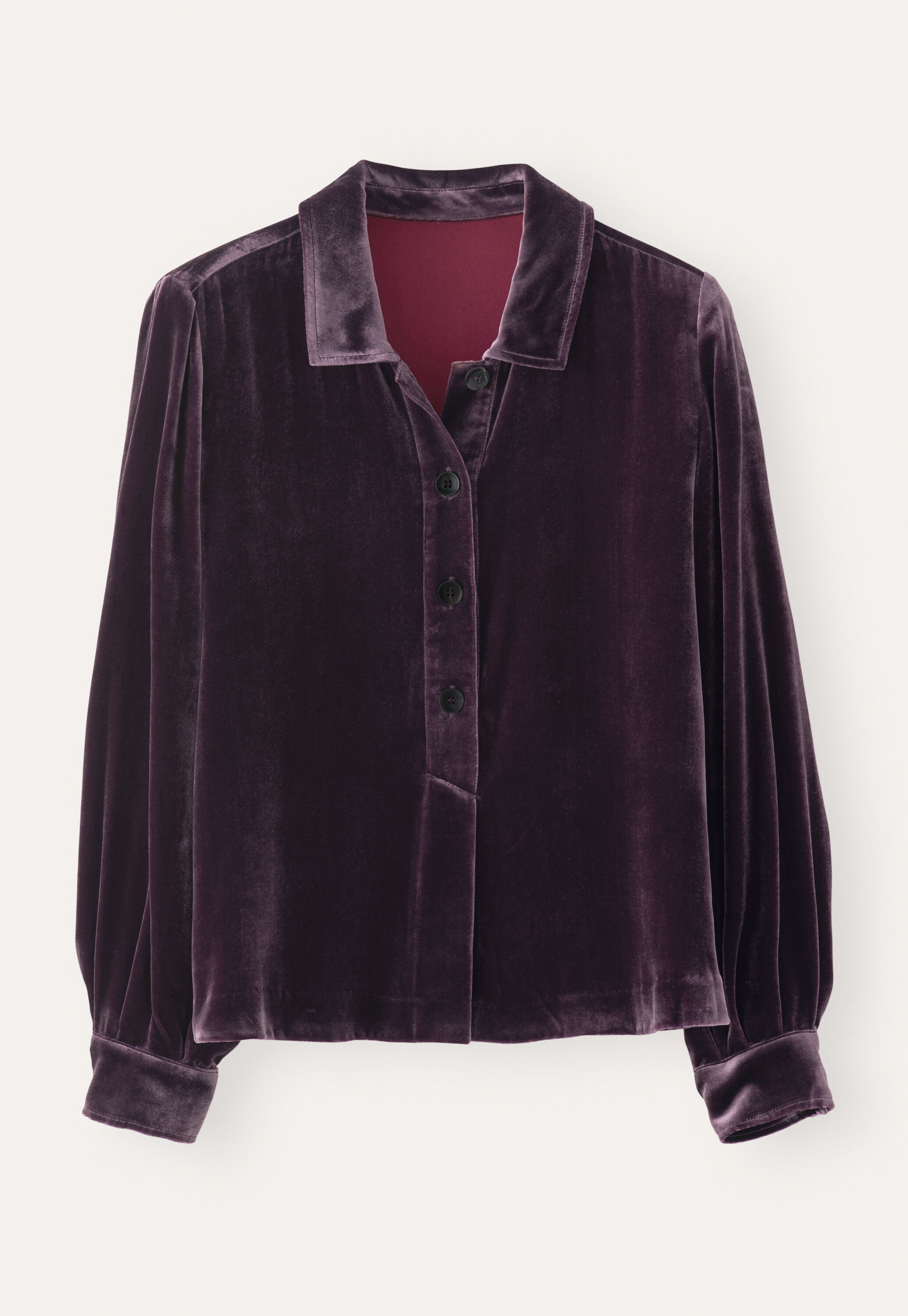 Velvet collared top