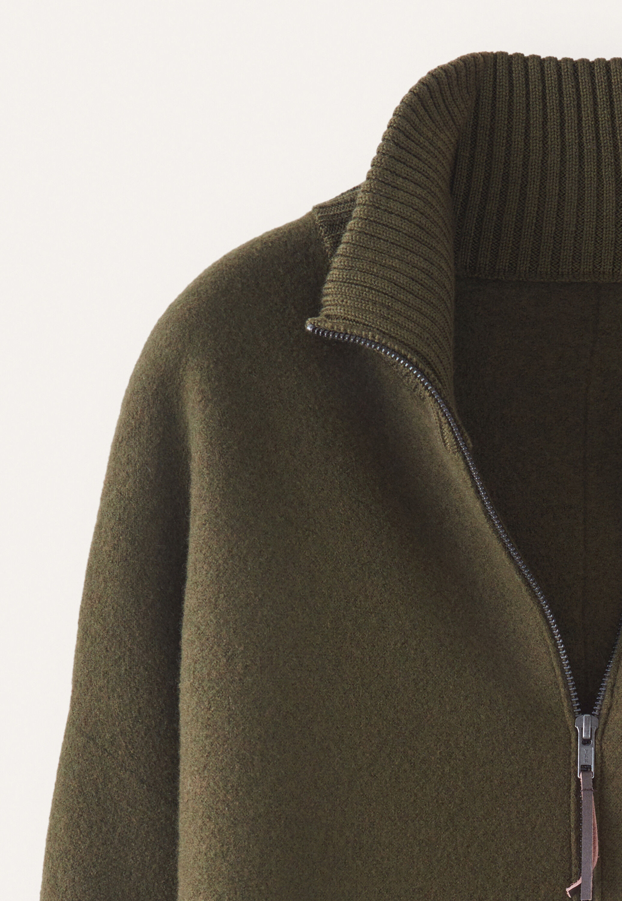 Zip-front knitted jacket