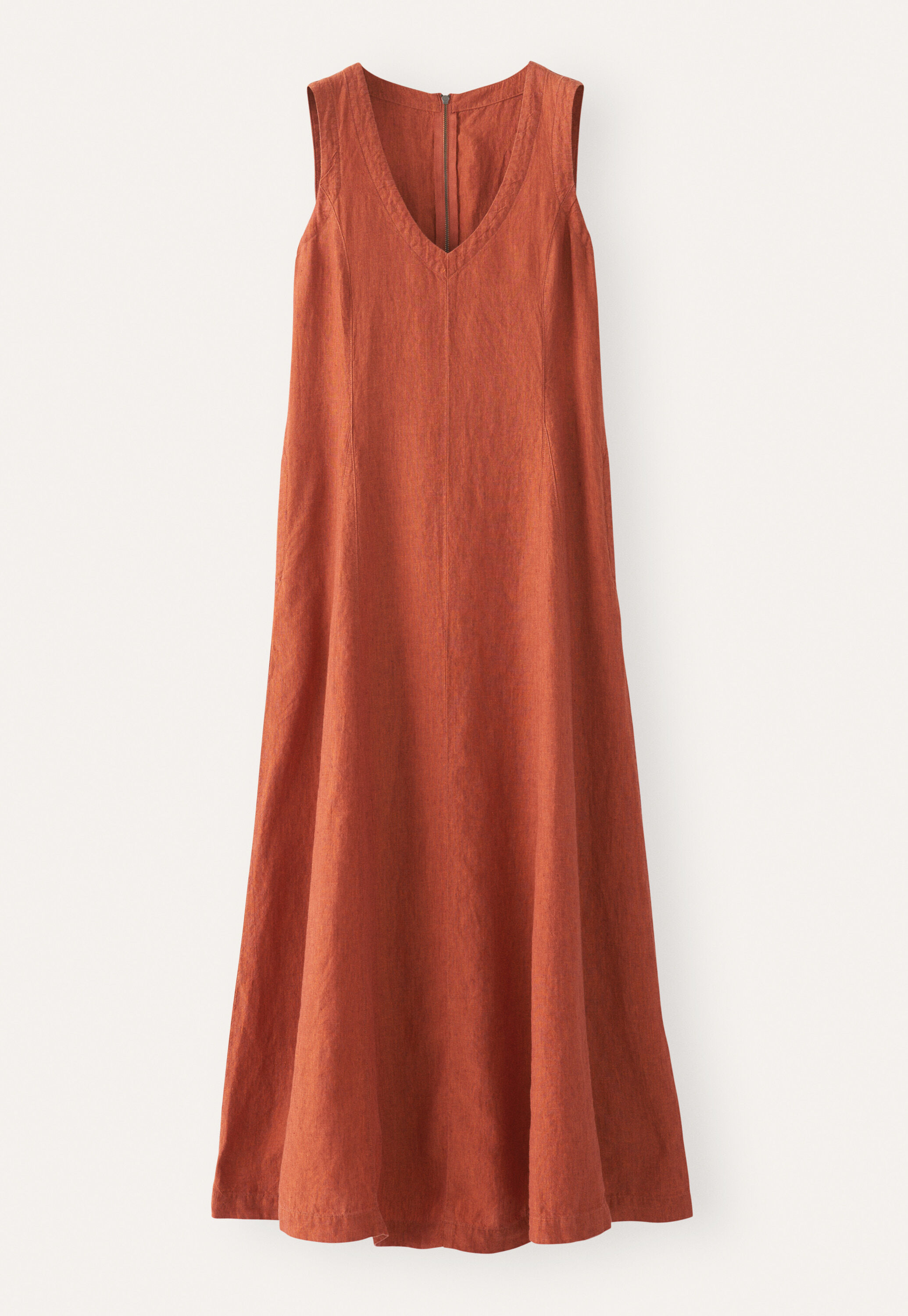 V-neck linen dress