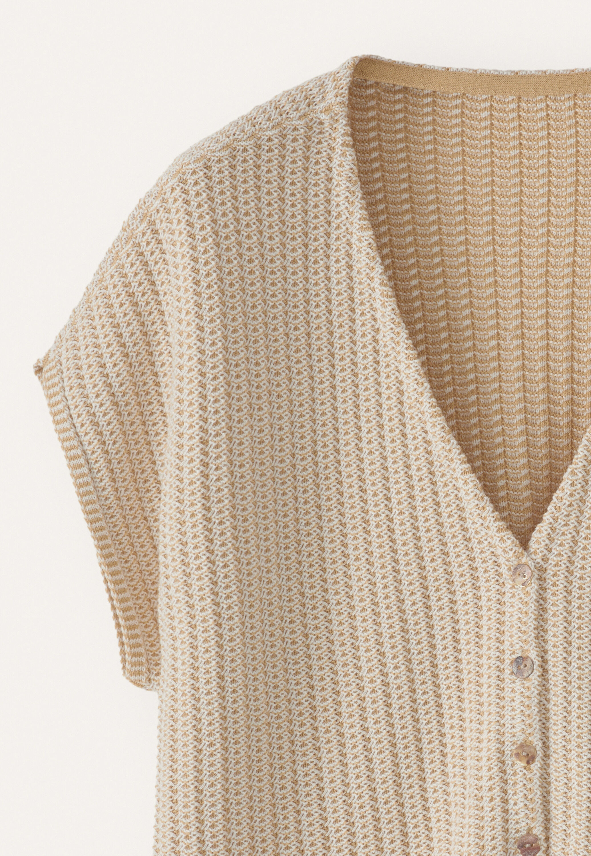 Two-tone button-through sweater