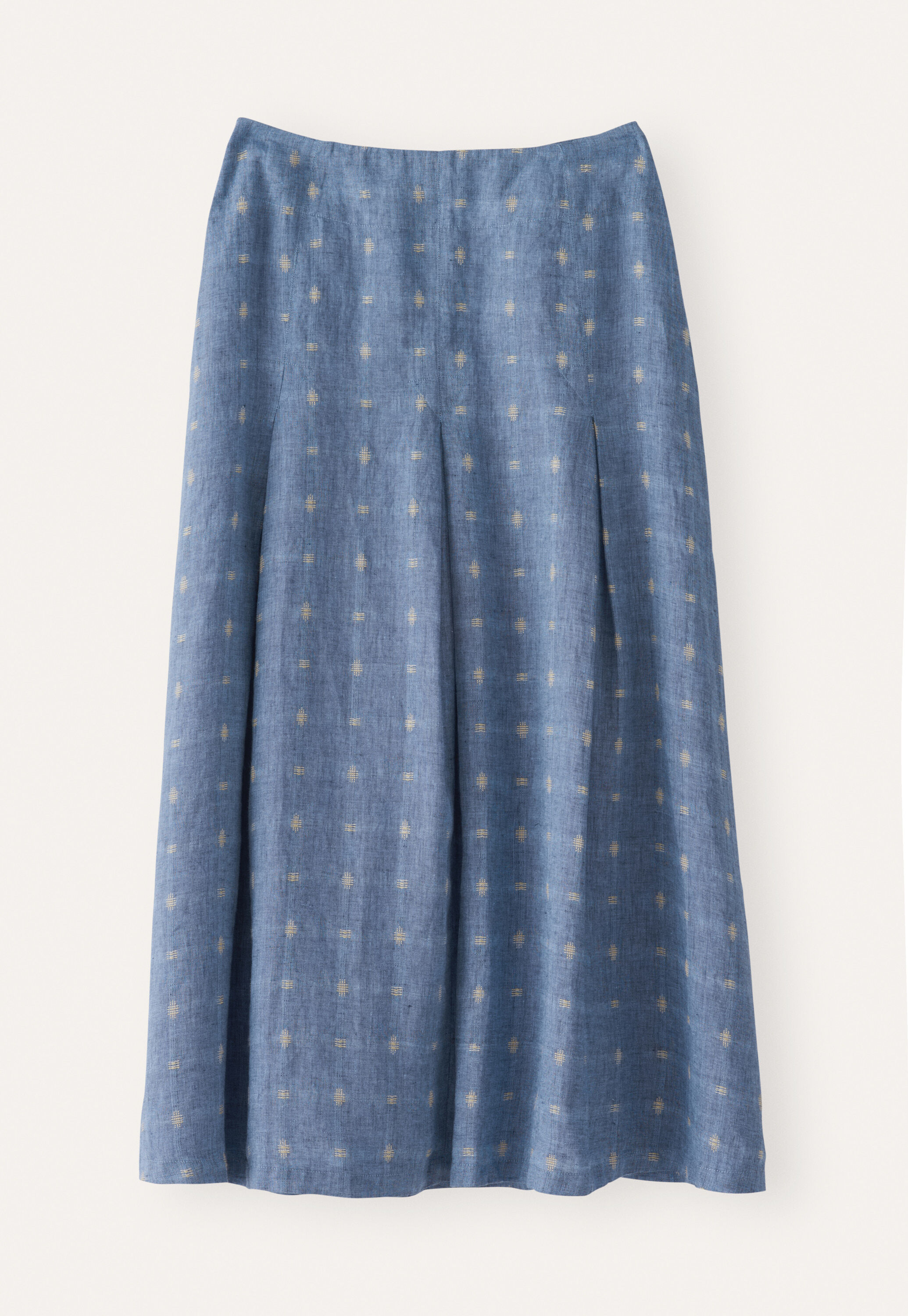 Dobby-weave pleated skirt