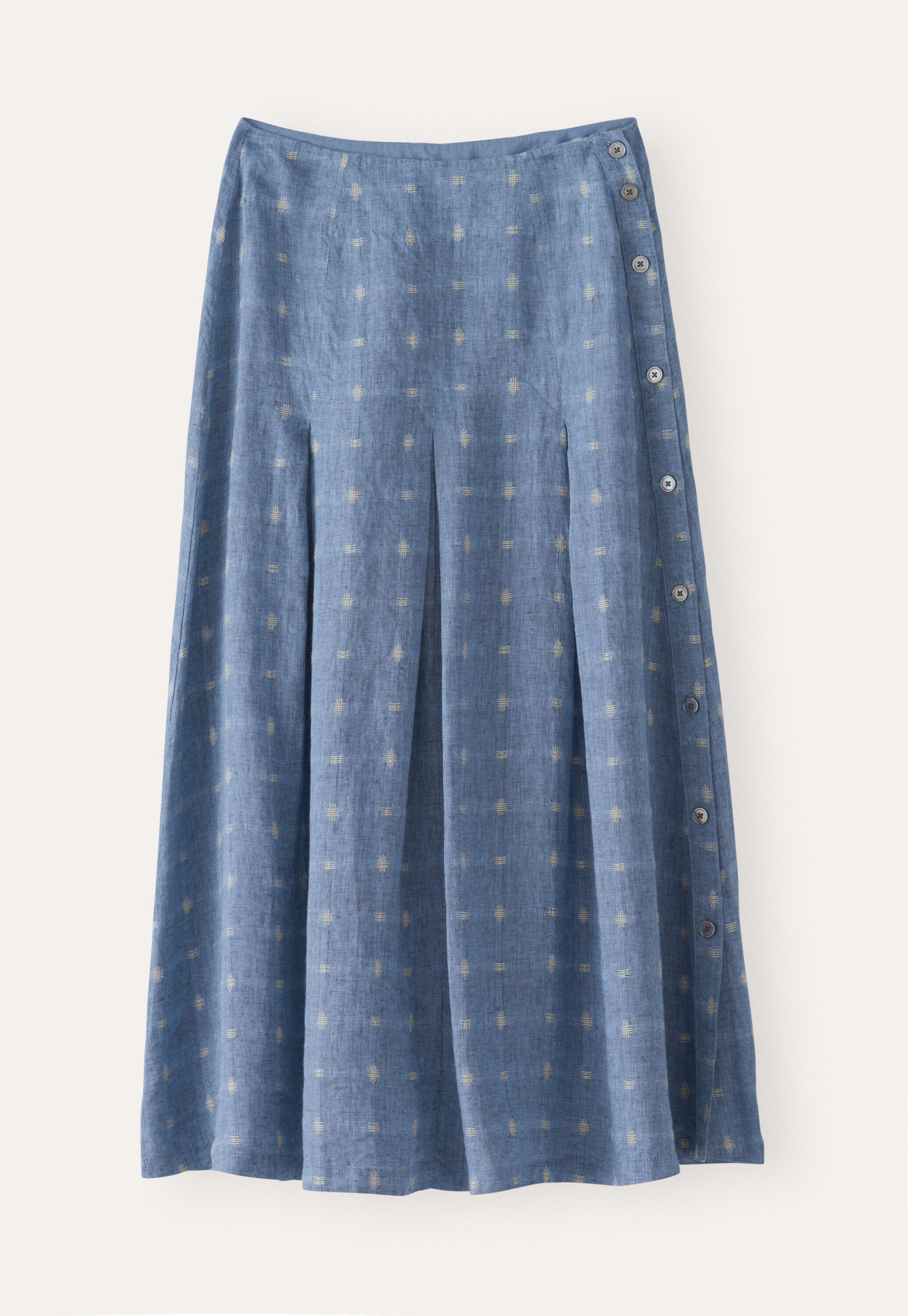 Dobby-weave pleated skirt