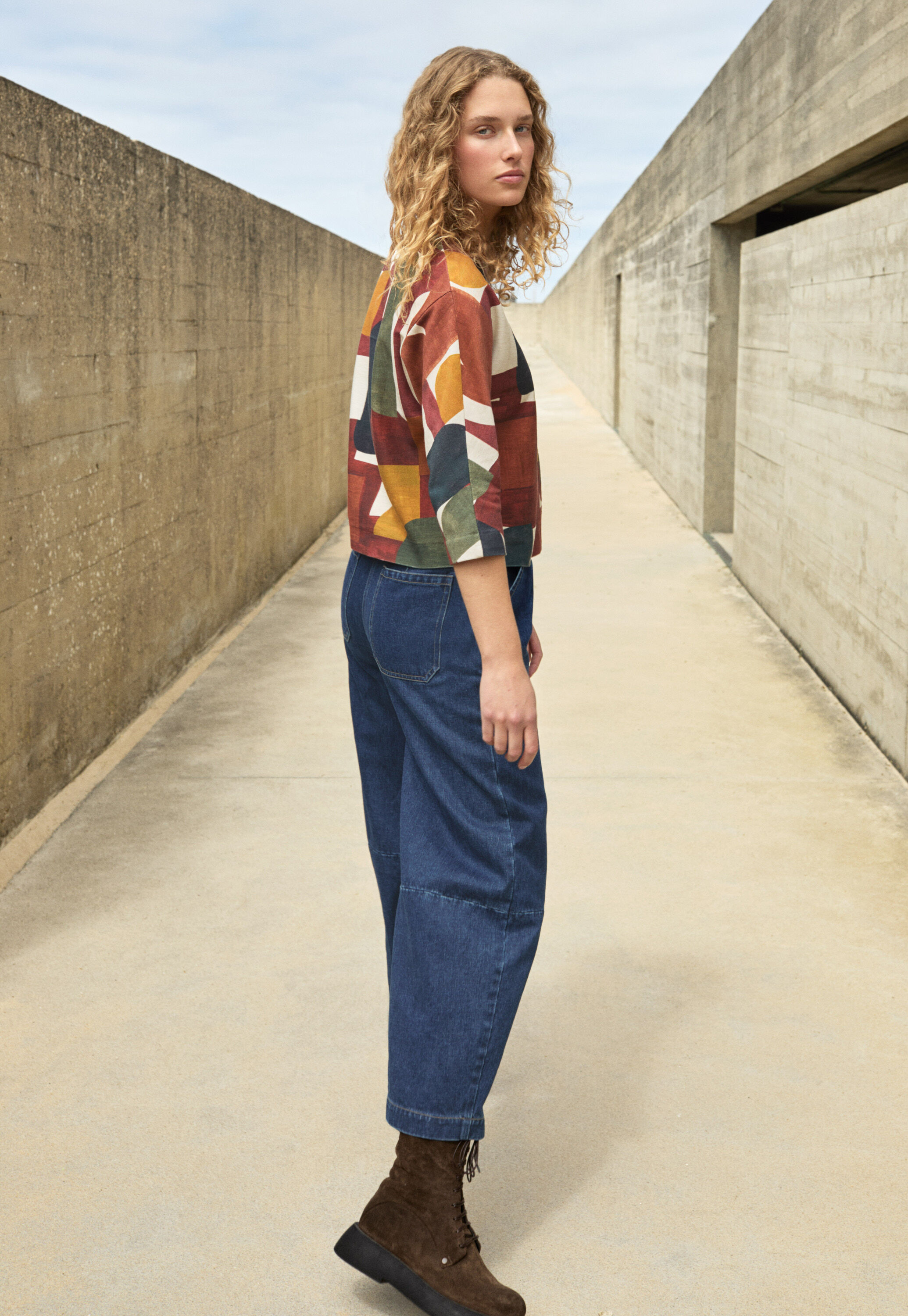 Printed jersey top