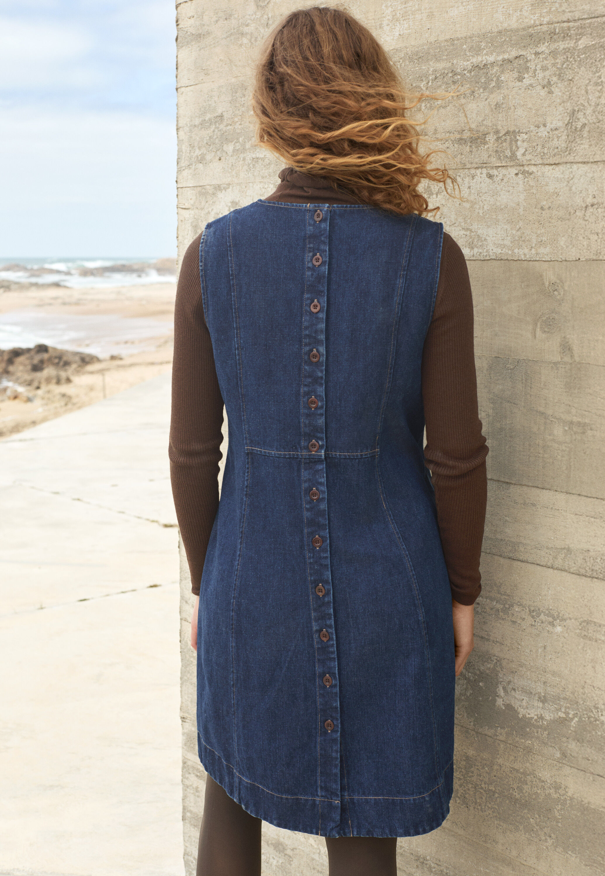 Indigo sleeveless dress