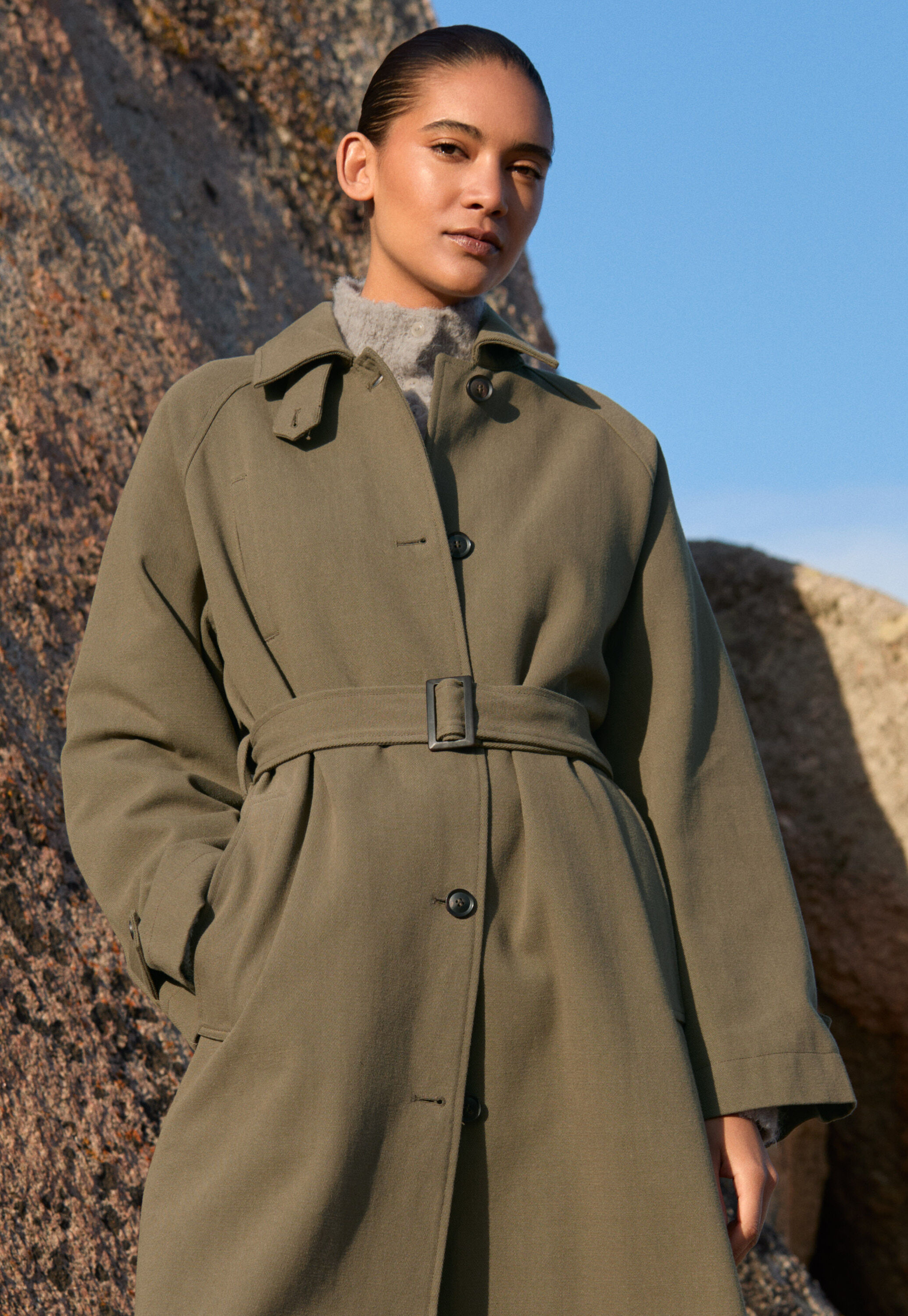 Trench coat, Soft khaki, large