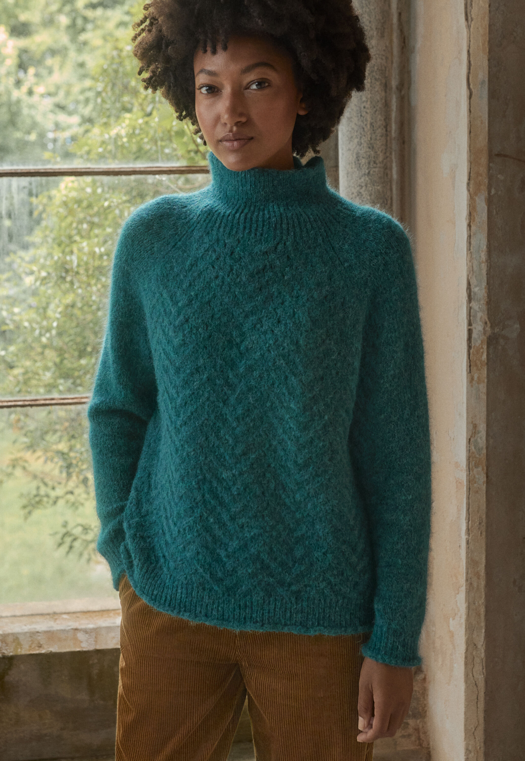 Cable-stitch sweater