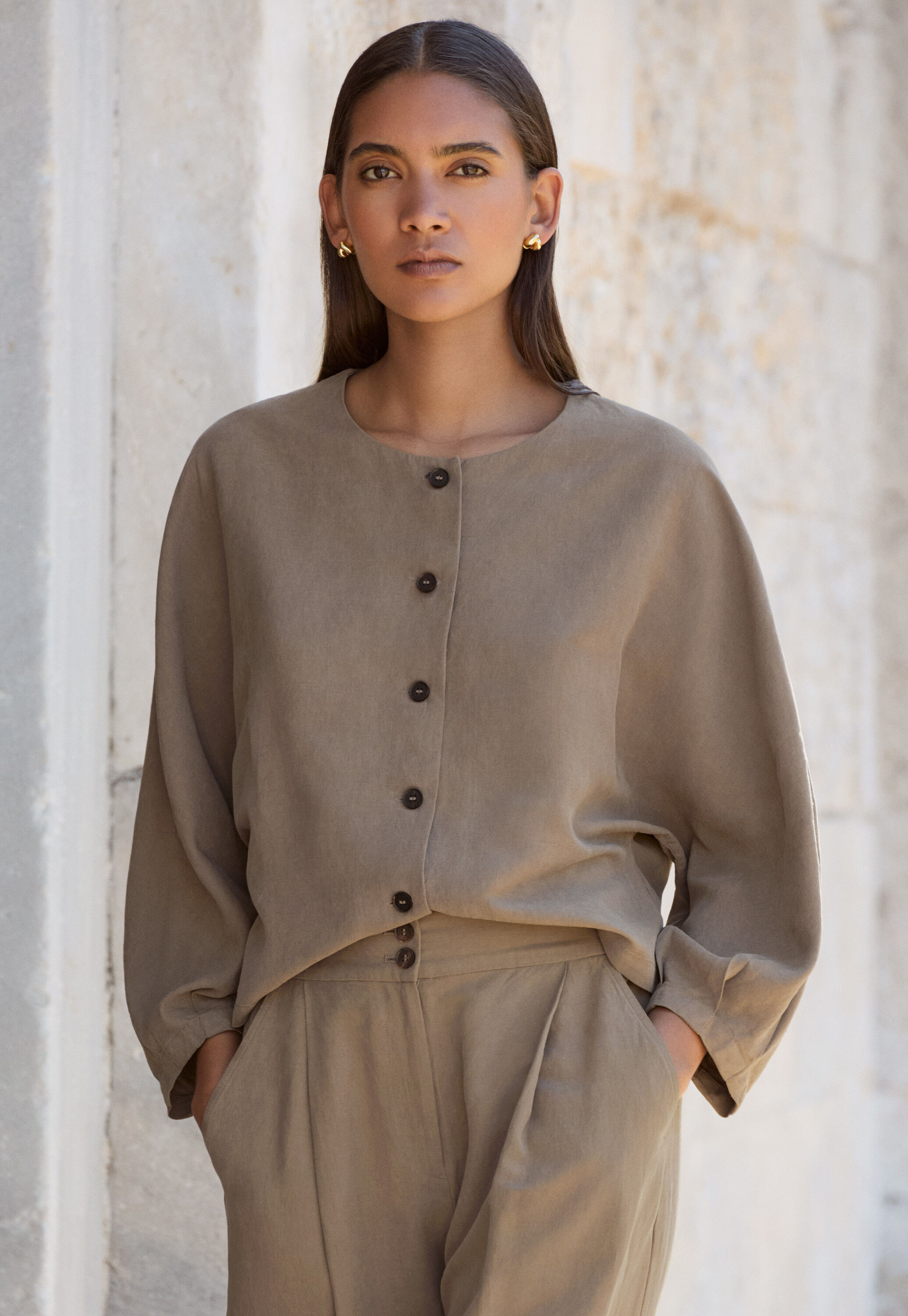 Dolman-sleeve jacket