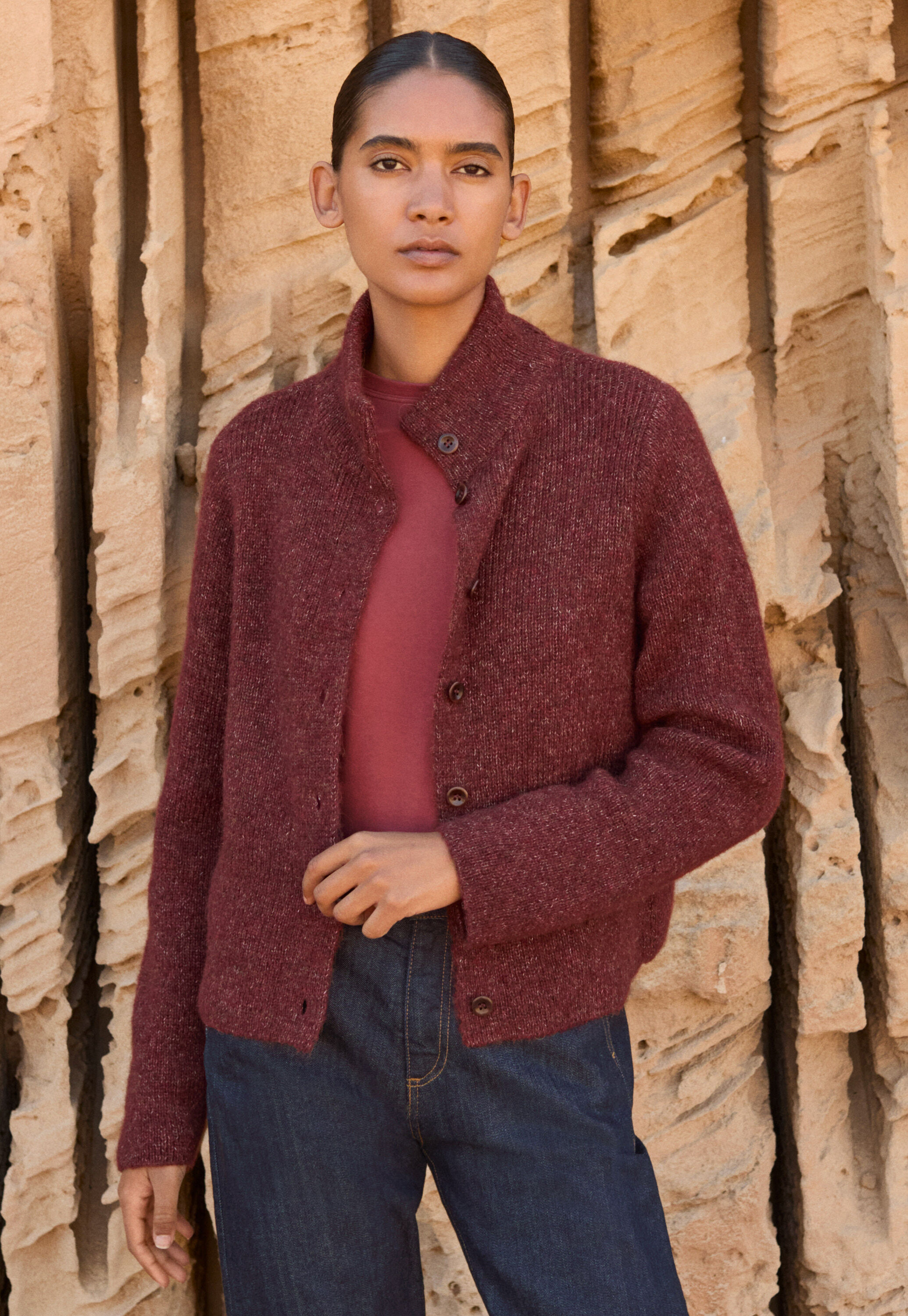 Basket-stitch cardigan