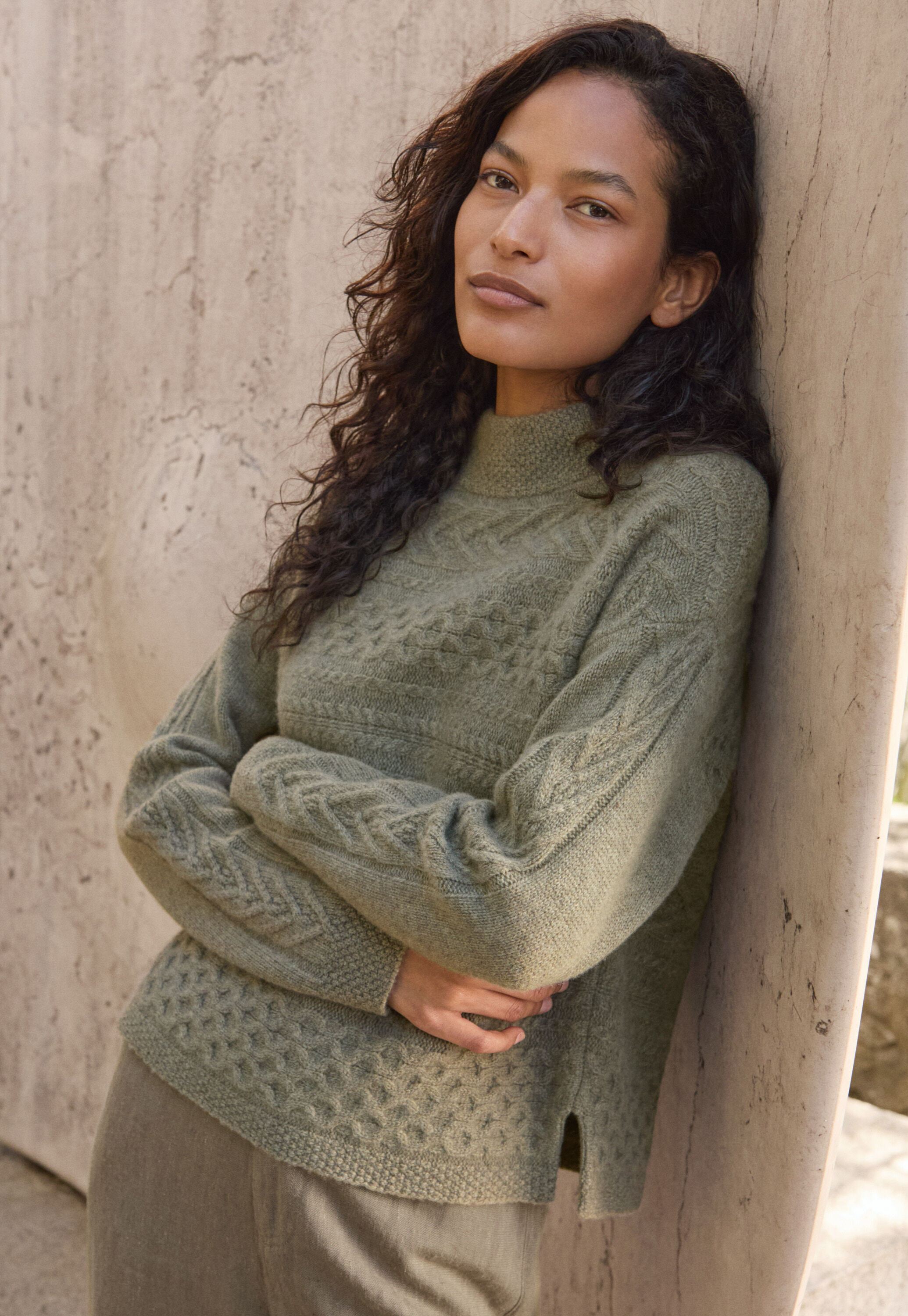 Cable-stitch sweater
