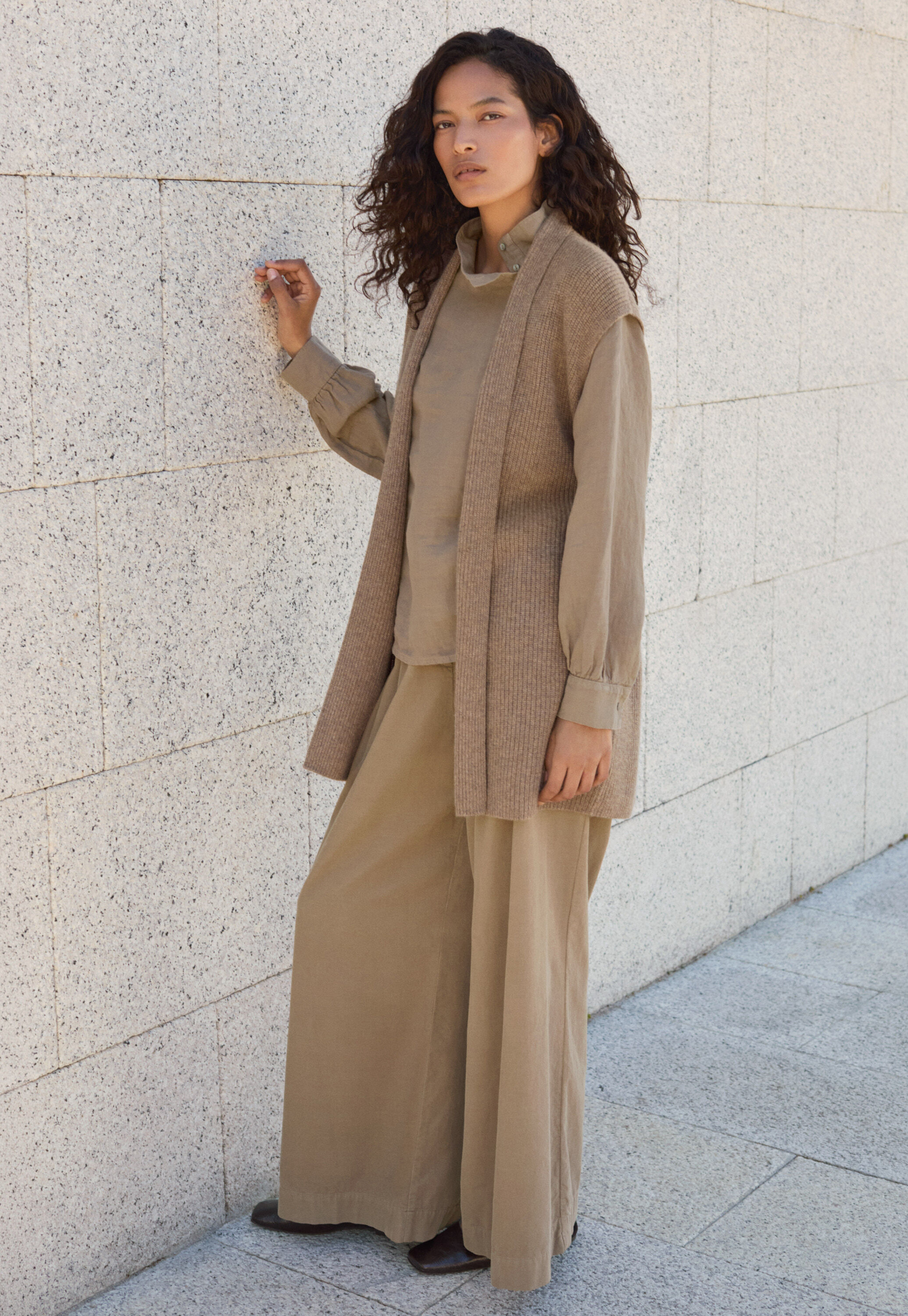 Rib-stitch cardigan