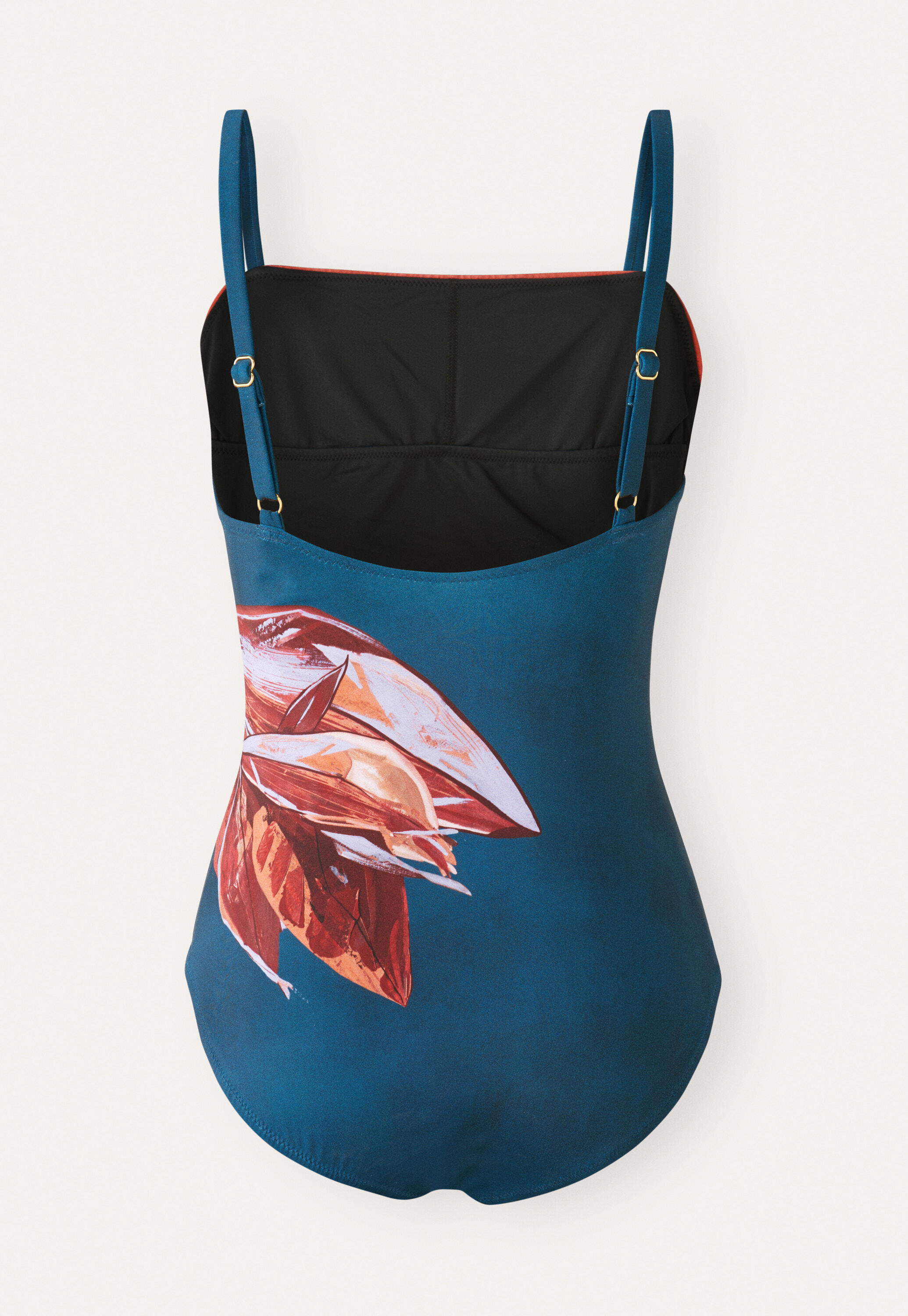 Printed square-neck swimsuit