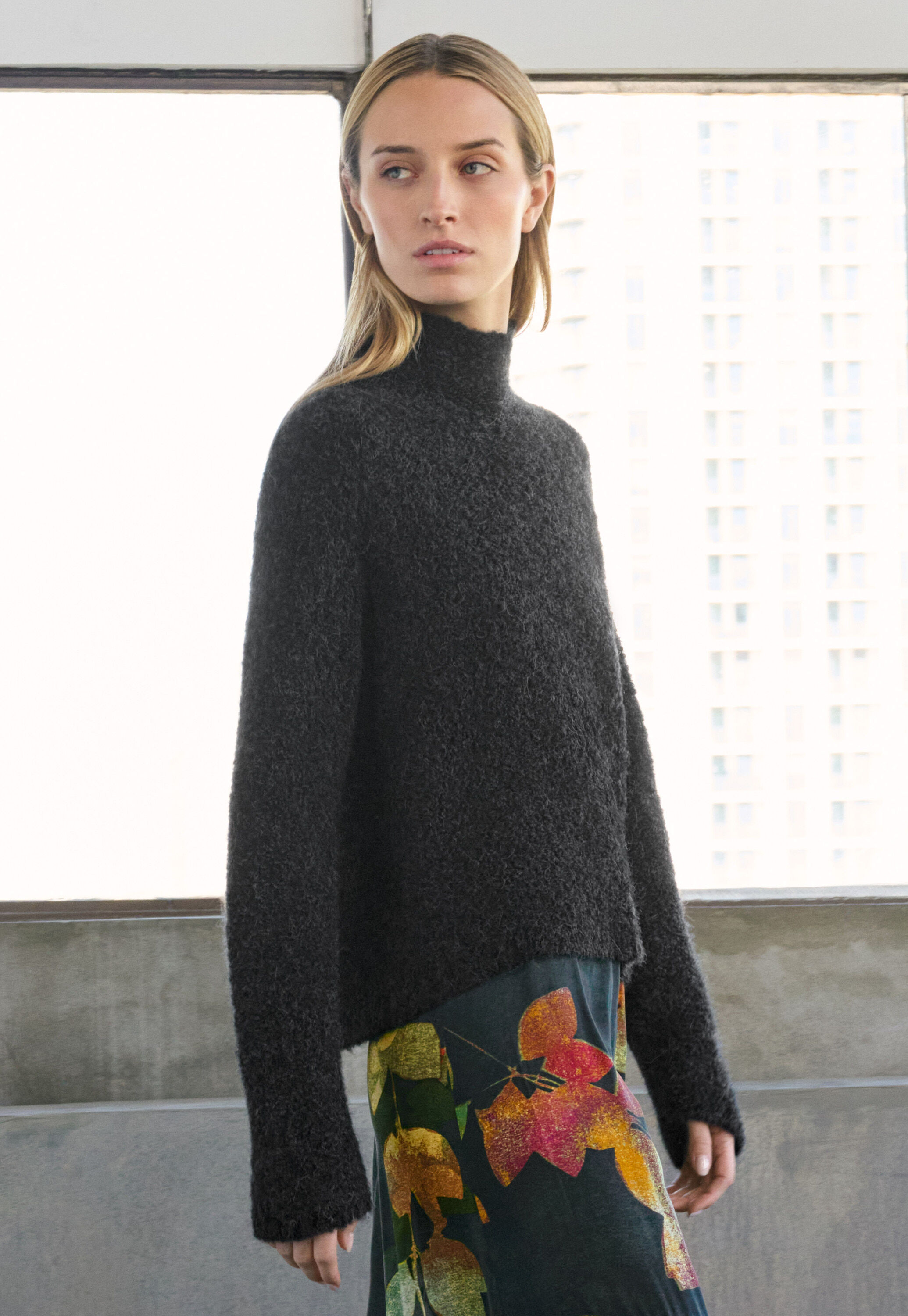 Funnel-neck sweater