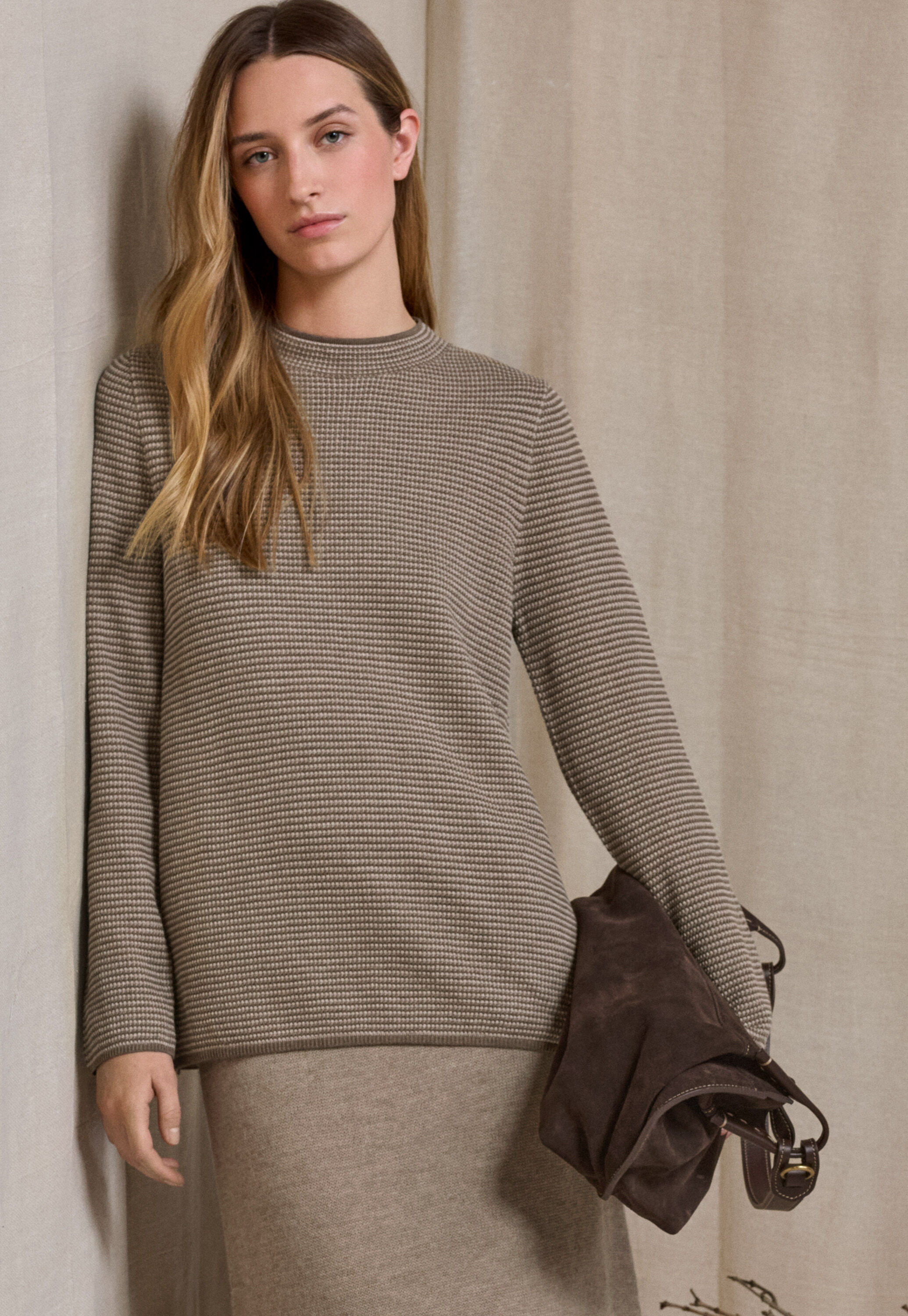 Moss-stitch tunic