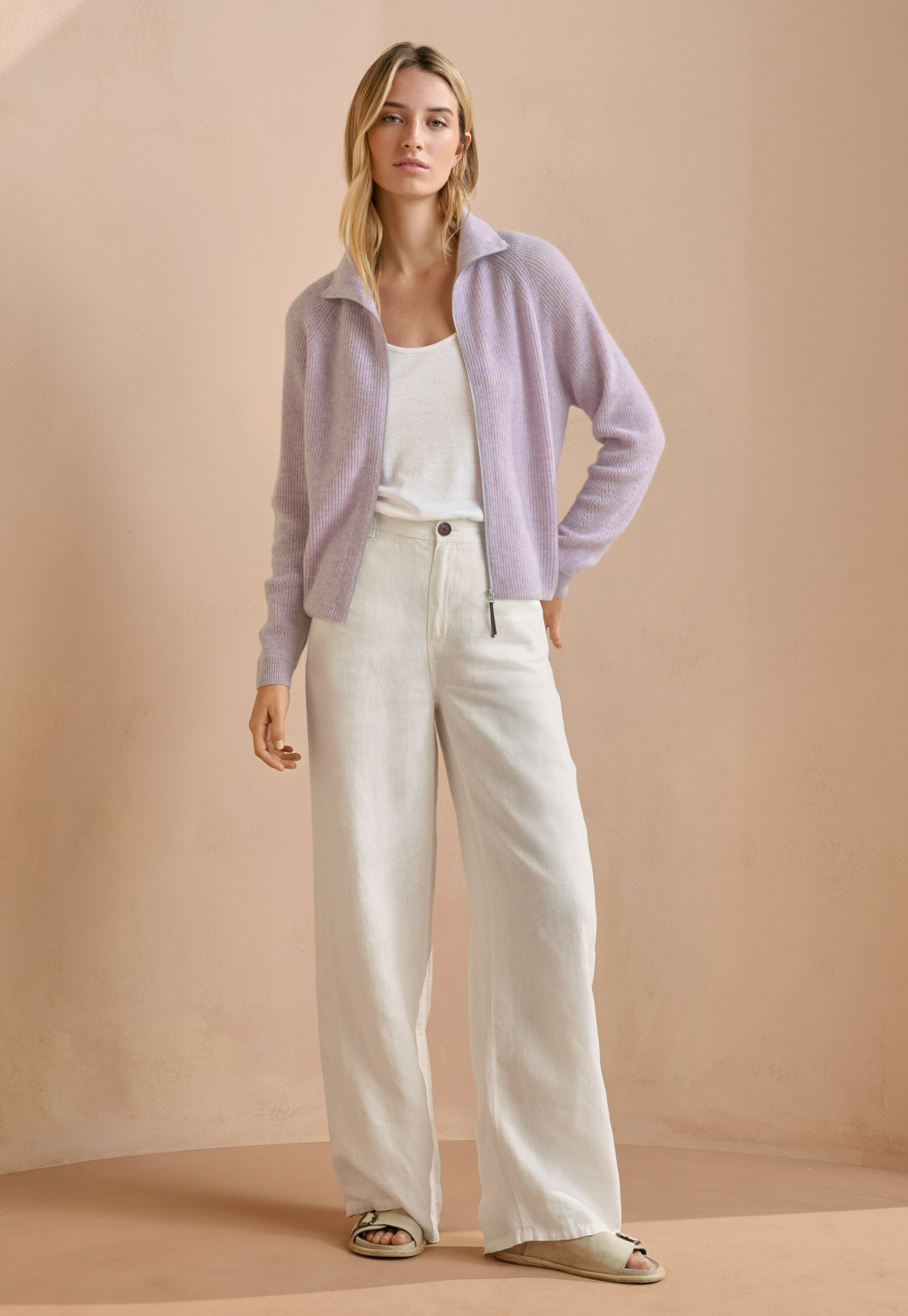 Zip-front cardigan