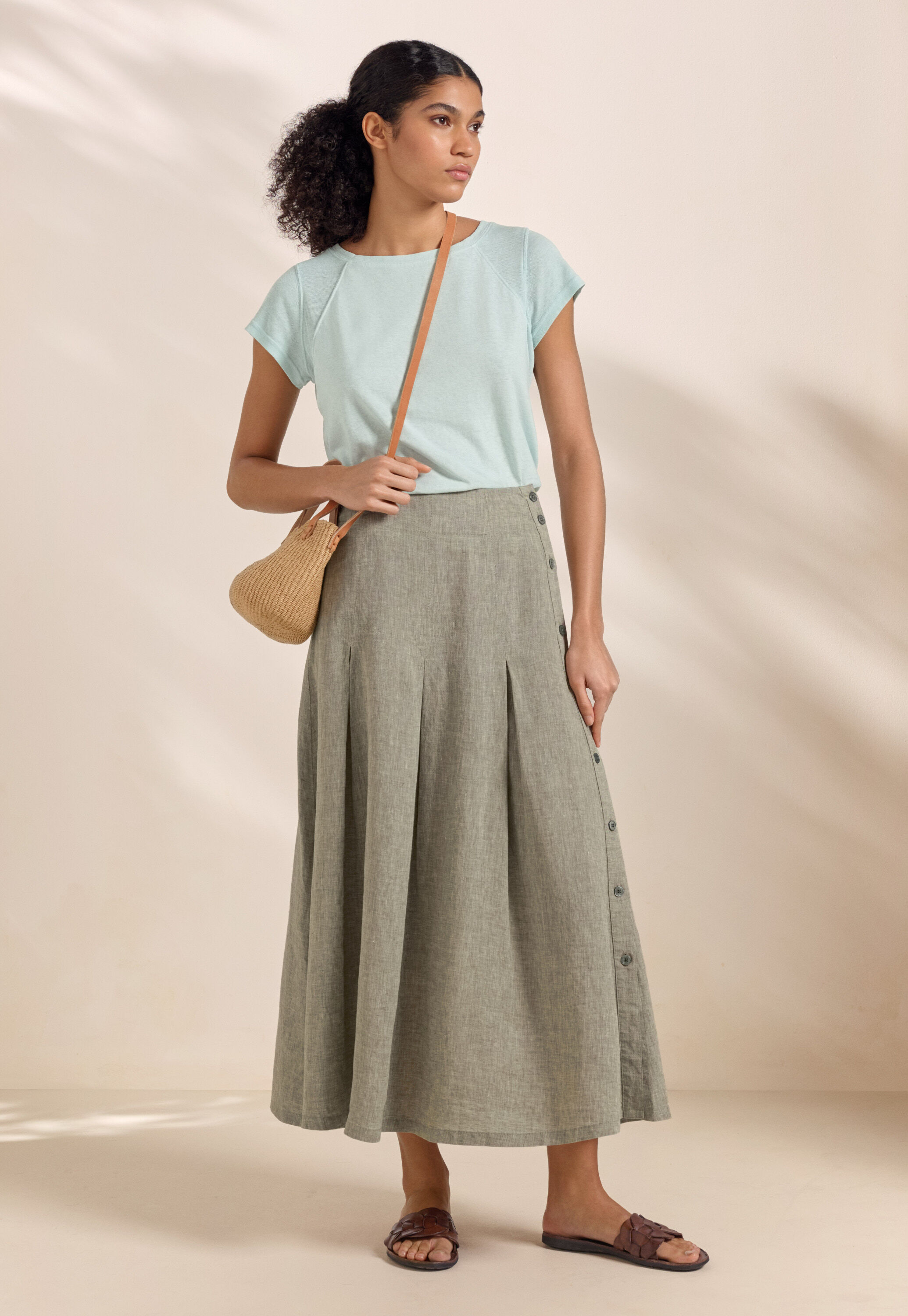 Long pleated skirt