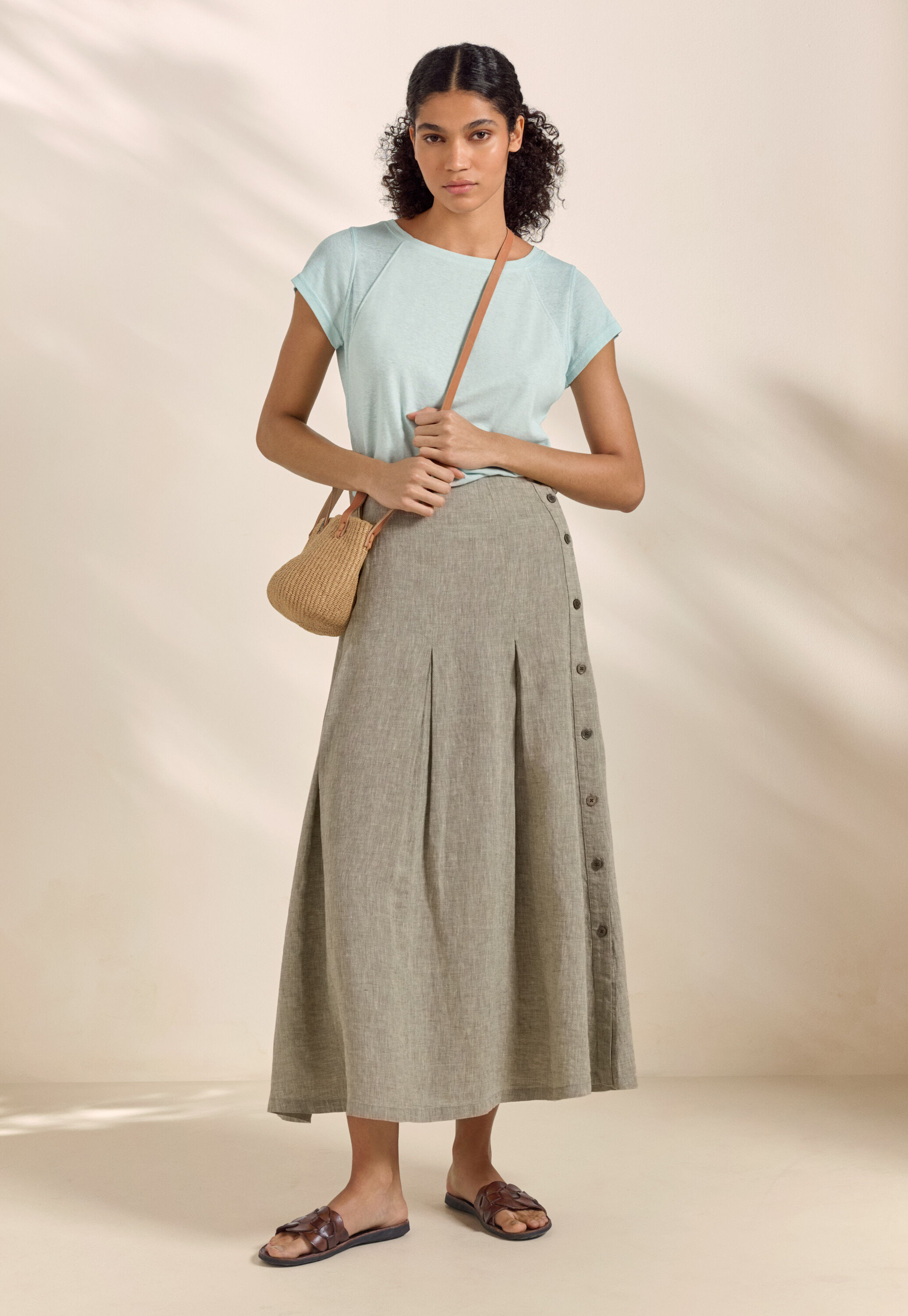 Long pleated skirt