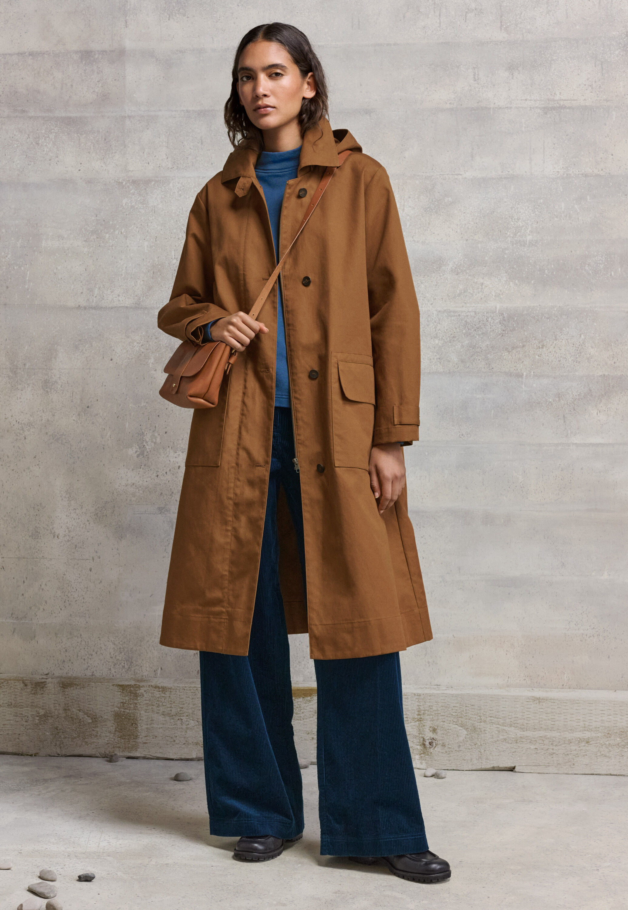 Hooded trench coat