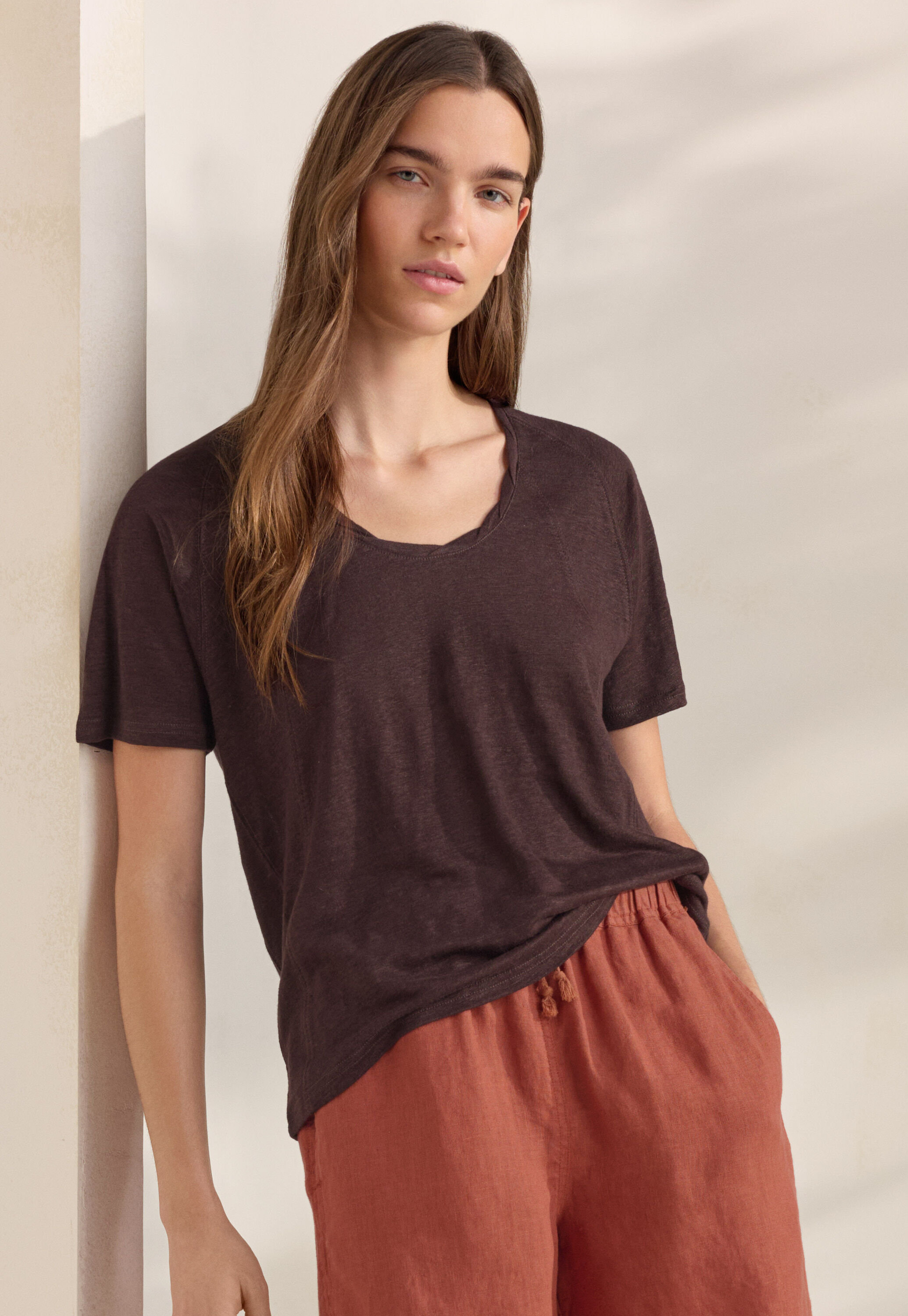 Scoop-neck T-shirt