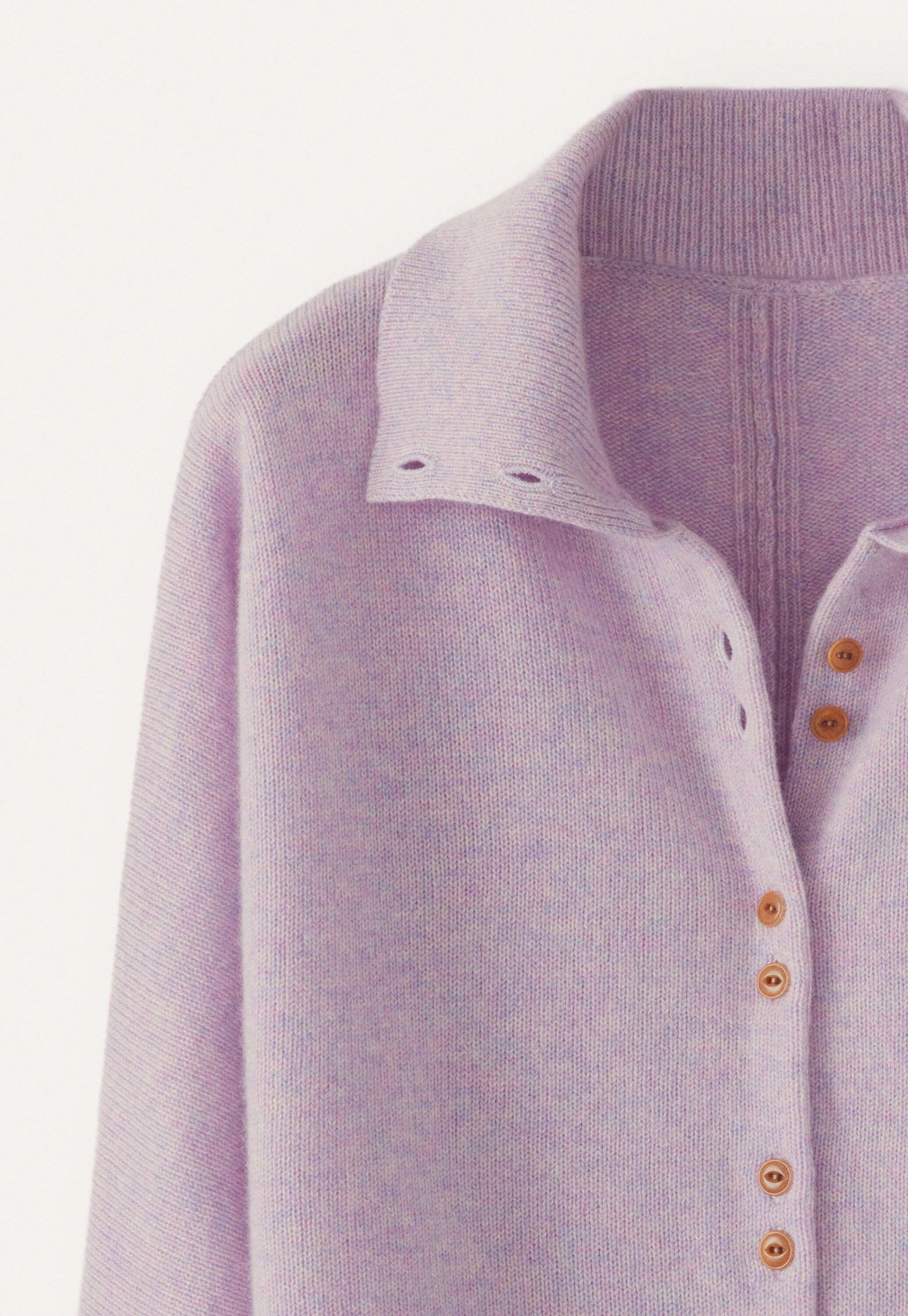 Funnel-neck cardigan
